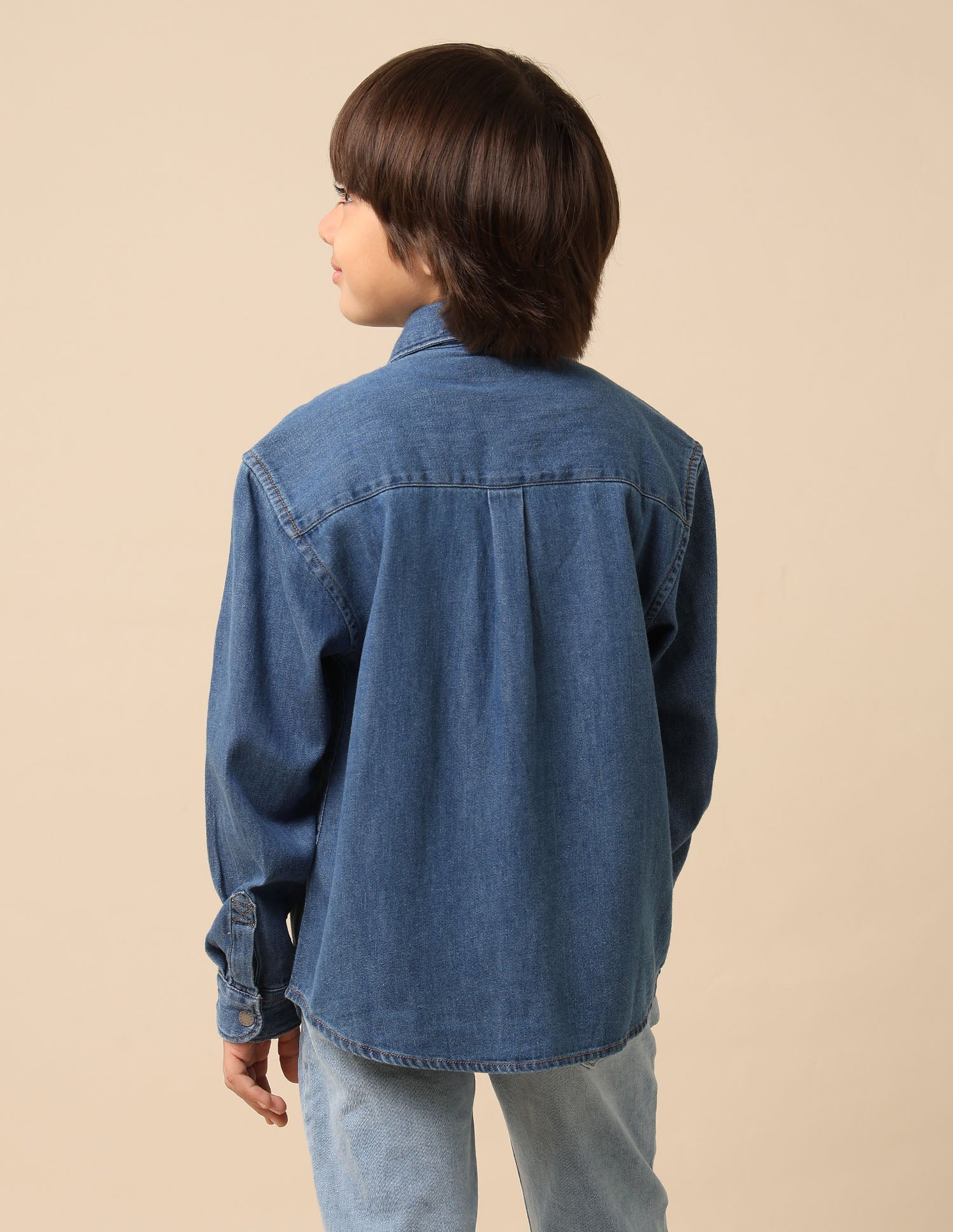 Boys Solid Twill Shirt Indigo - U.S. POLO ASSN. | Large