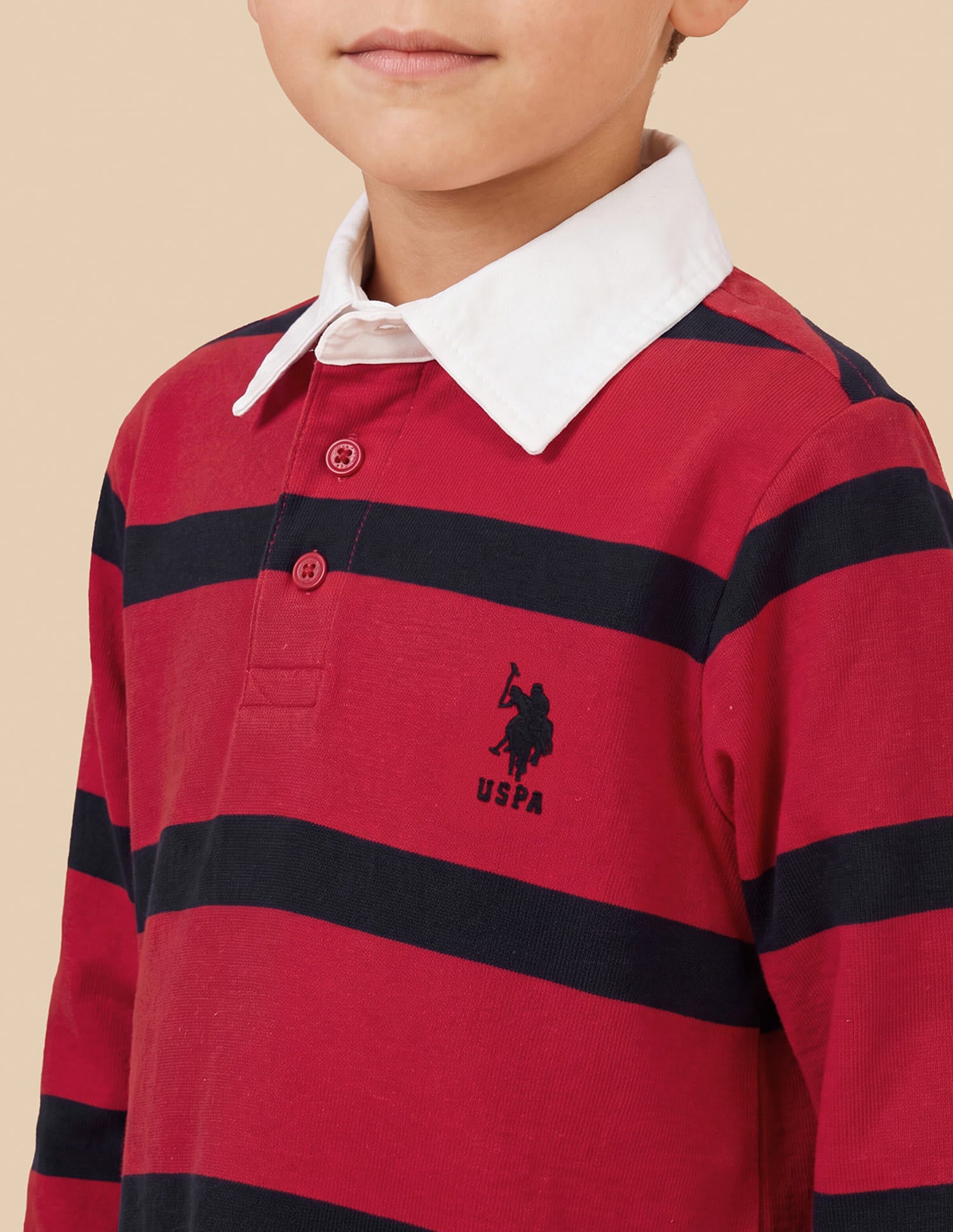 Horizontal Striped Regular Fit Polo Shirt Red - U.S. Polo Assn. India | Large