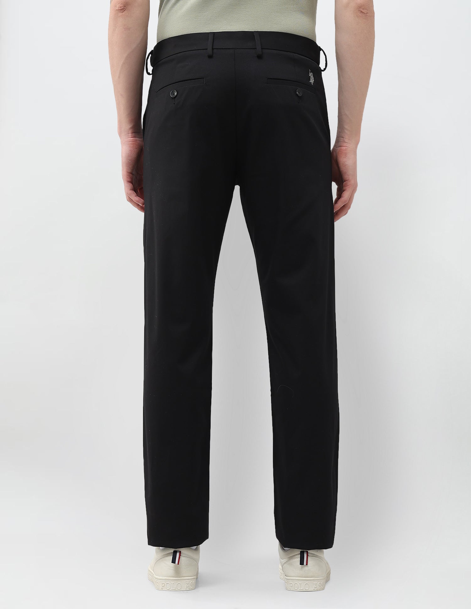 Riley Straight Fit Twill Trousers Black - U.S. Polo Assn. India | Large