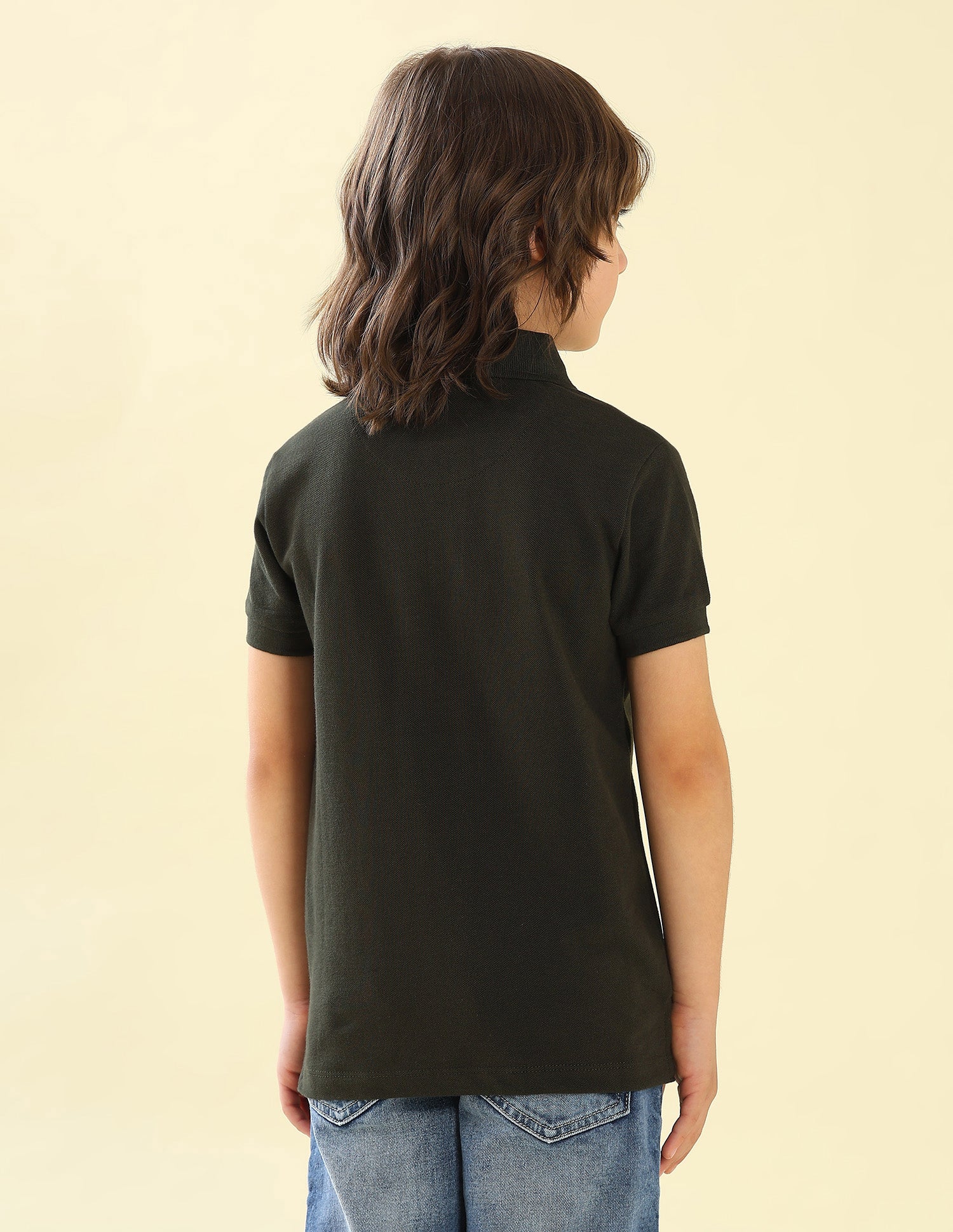 Solid Regular Fit Polo Shirt Olive - U.S. Polo Assn. India | Large