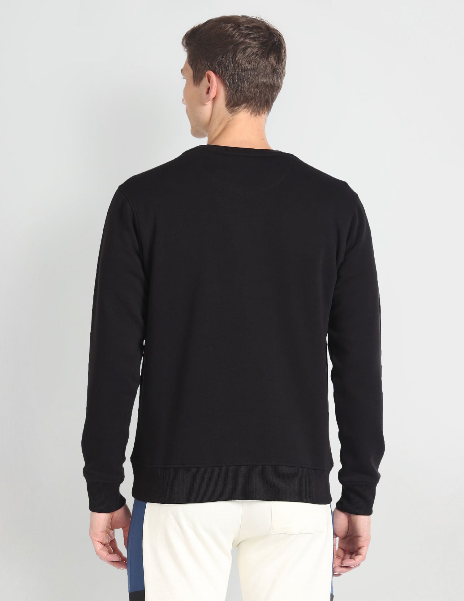 Crew Neck Brand Print Sweatshirt Black - U.S. POLO ASSN. | Large