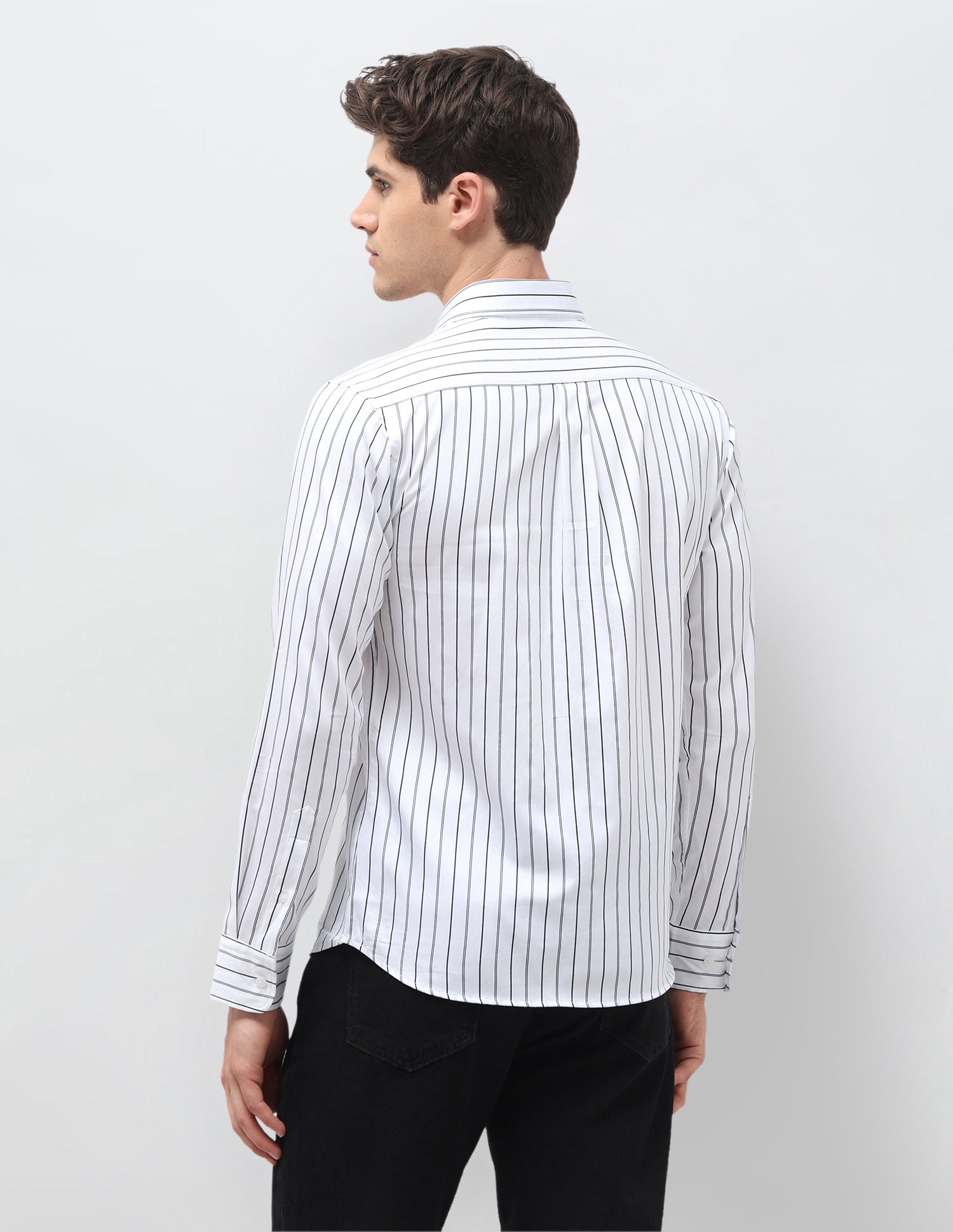Vertical Striped Satin Shirt Navy - U.S. Polo Assn. India | Large