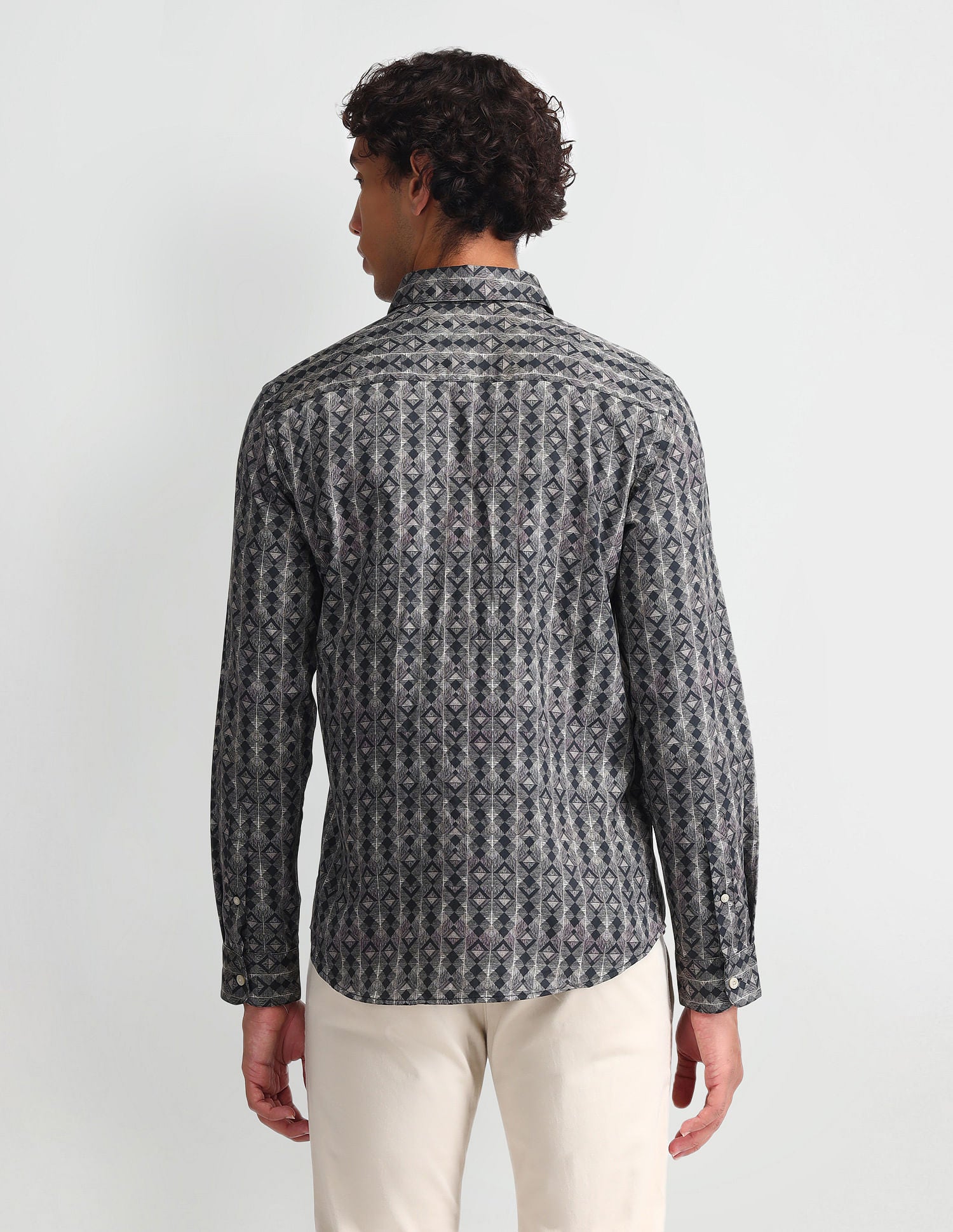 Geometric Printed Regular Fit Shirt Brown - U.S. Polo Assn. India | Large