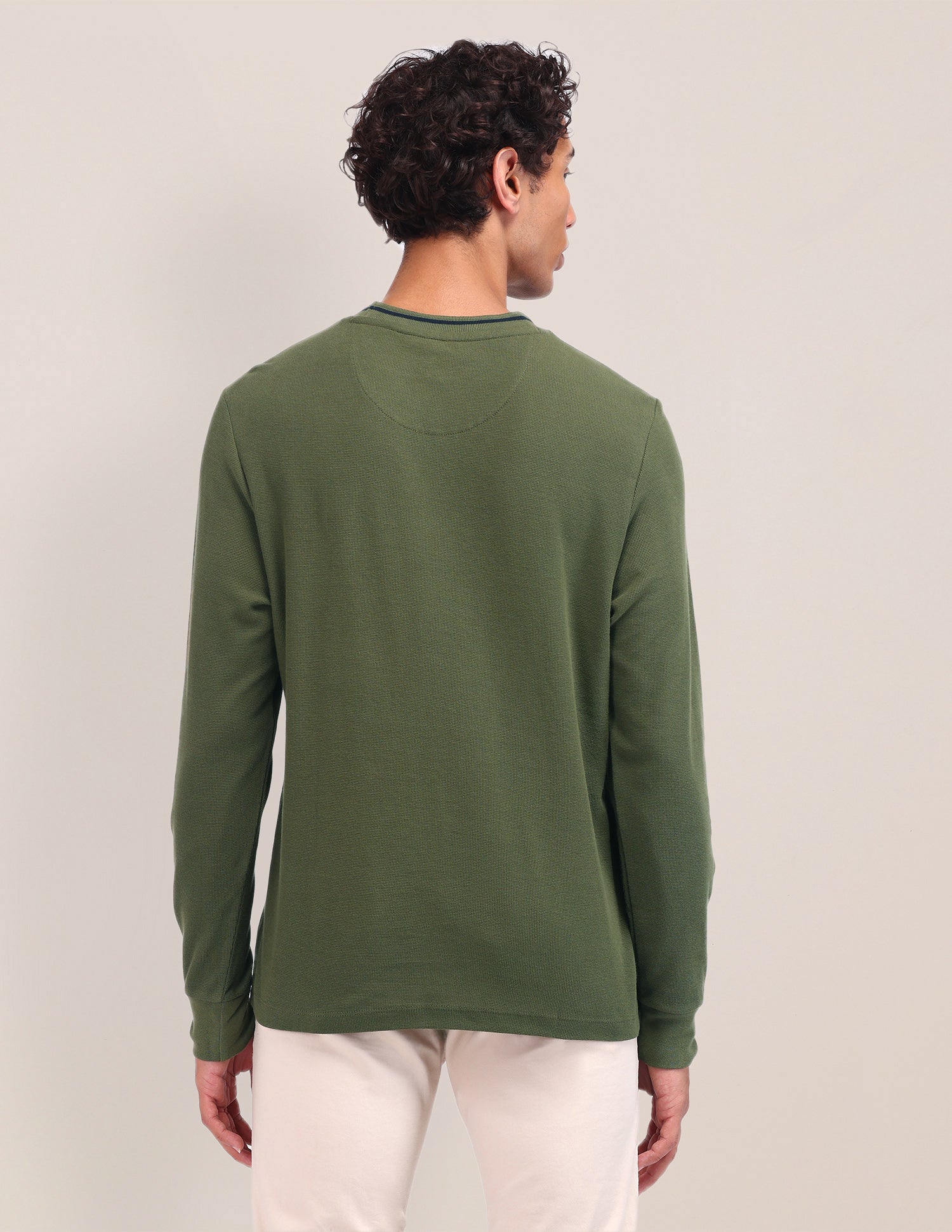 Textured Cotton Polo Shirt Olive - U.S. Polo Assn. India | Large