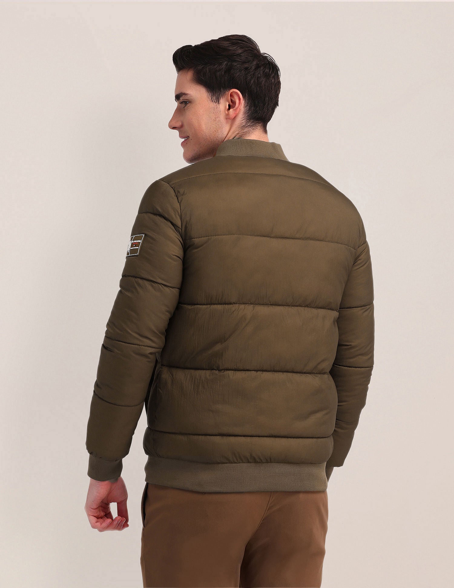 Regular Fit Solid Padded Jacket Brown - U.S. POLO ASSN. | Large