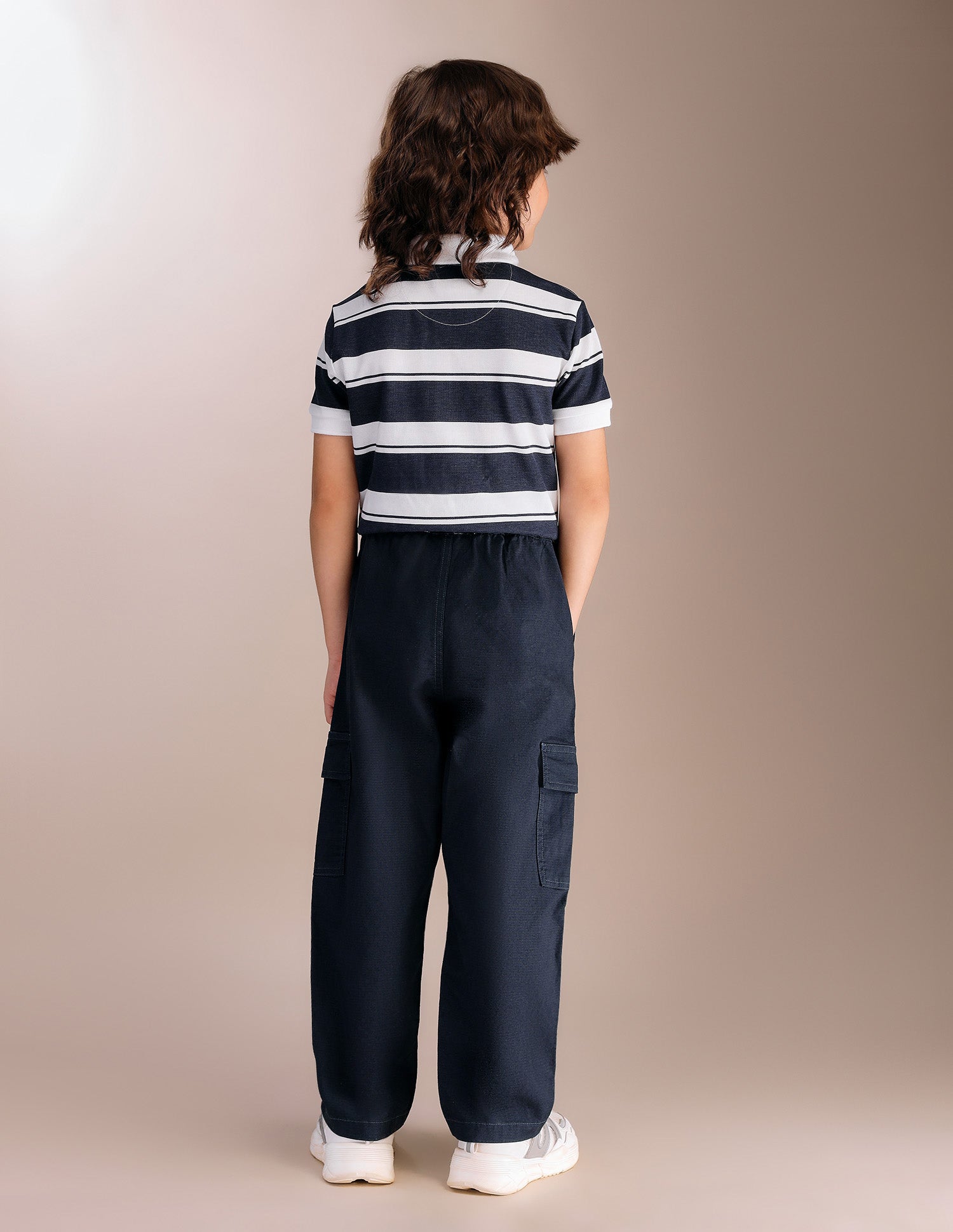 Boys Textured Relaxed Fit Cargos Navy - U.S. POLO ASSN. | Large