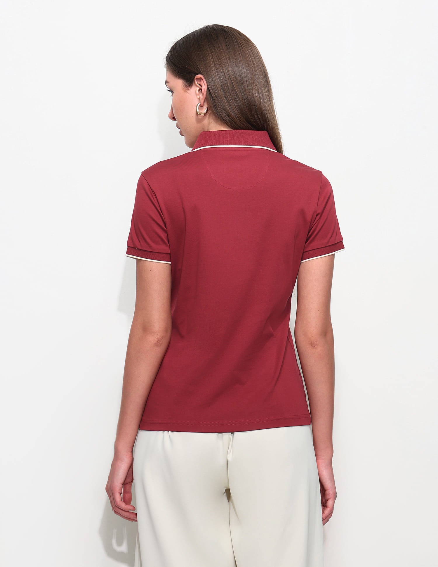 Regular Fit Solid Polo Shirt Red - U.S. Polo Assn. India | Large