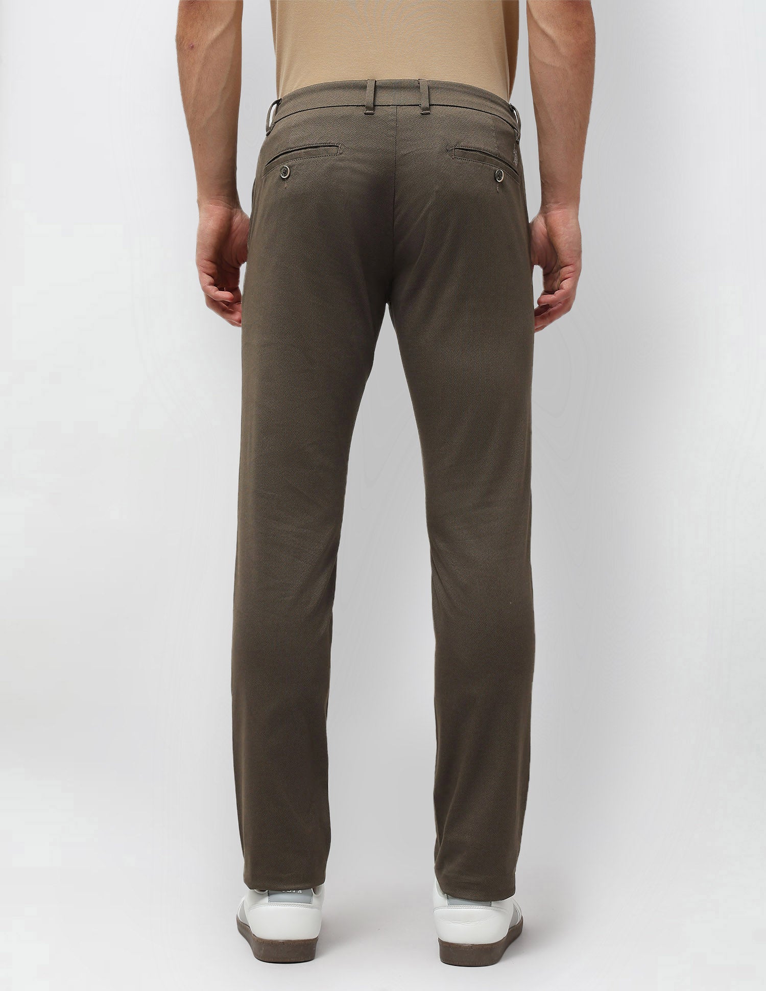 Slim Fit Textured Trousers Olive - U.S. POLO ASSN. | Large