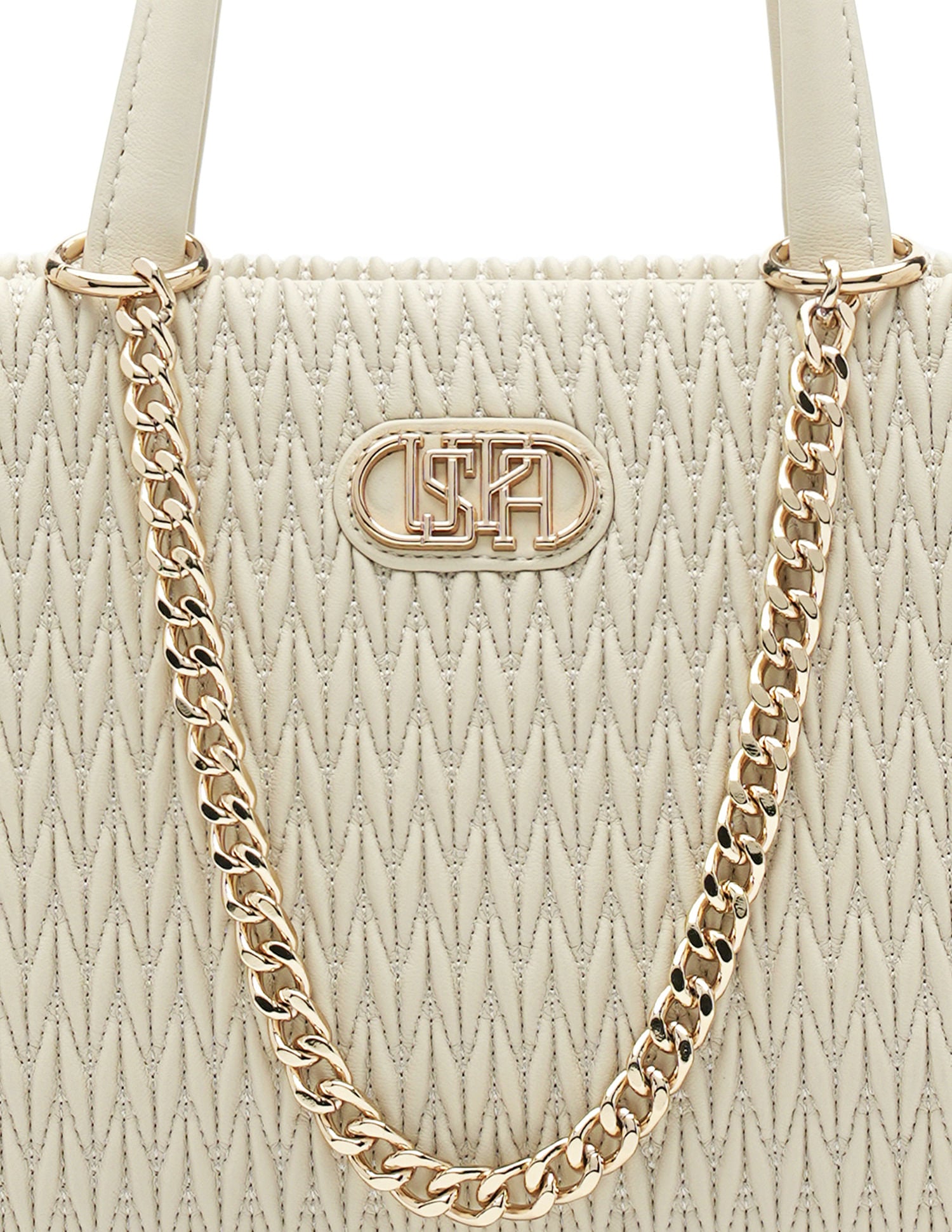 Chloe Textured Satchel Bag Off White - U.S. POLO ASSN. | Large