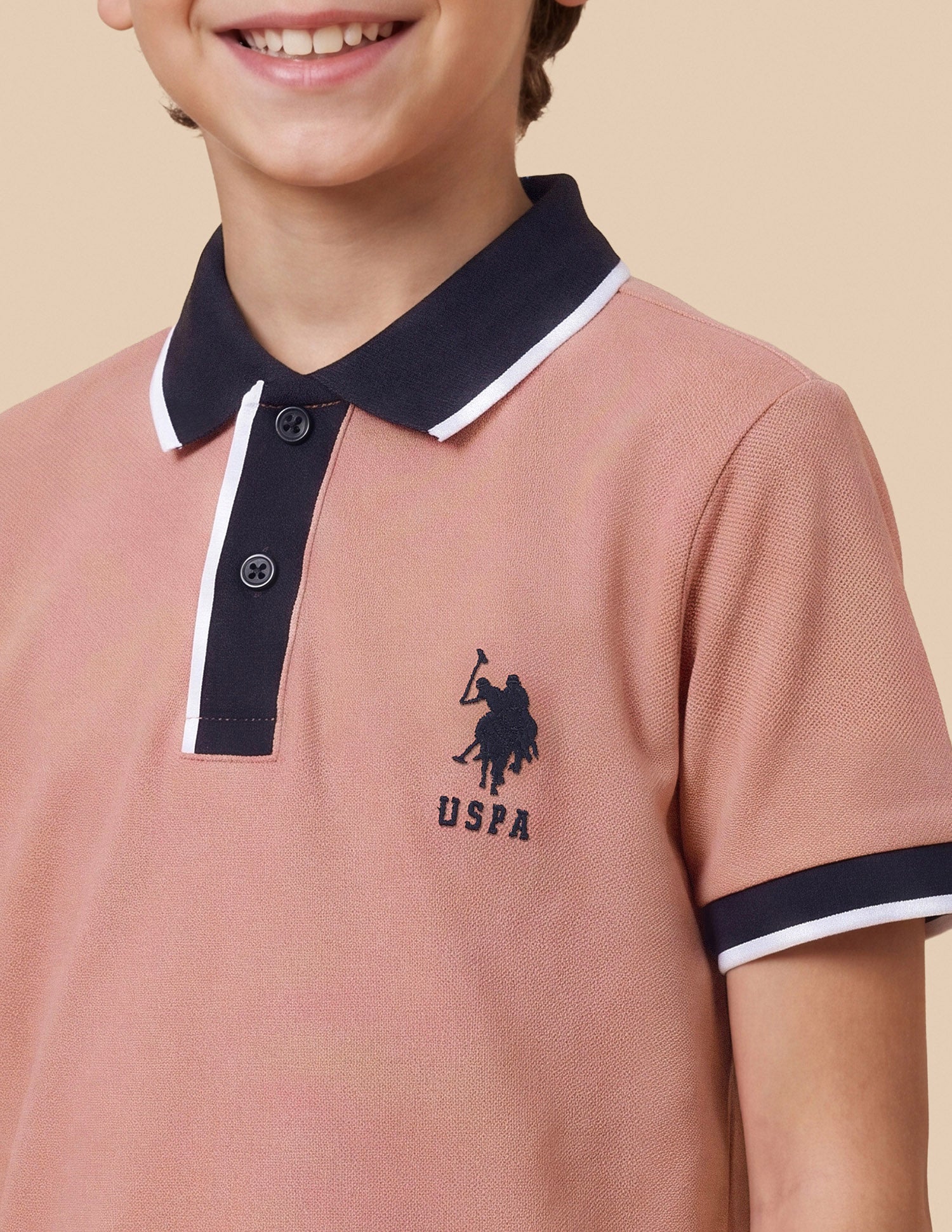 Solid Regular Fit Polo Shirt Dark Pink - U.S. Polo Assn. India | Large