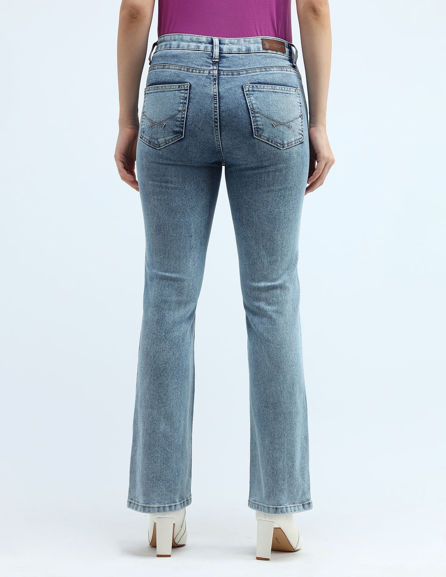 Mid Rise Boot Cut Jeans Light Blue - U.S. Polo Assn. India | Large