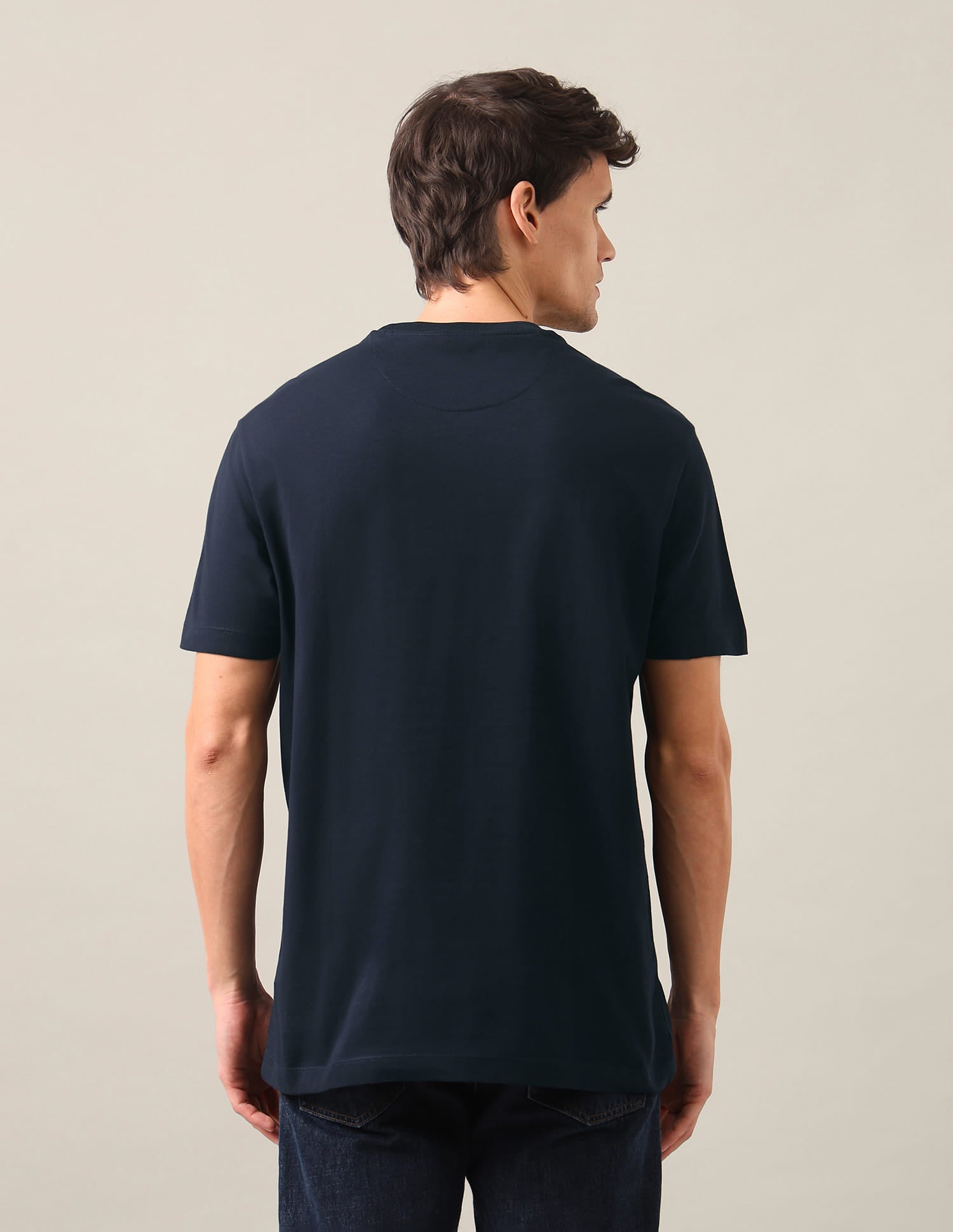 Typographic Brand Printed Regular Fit T-Shirt Blue - U.S. Polo Assn. India | Large