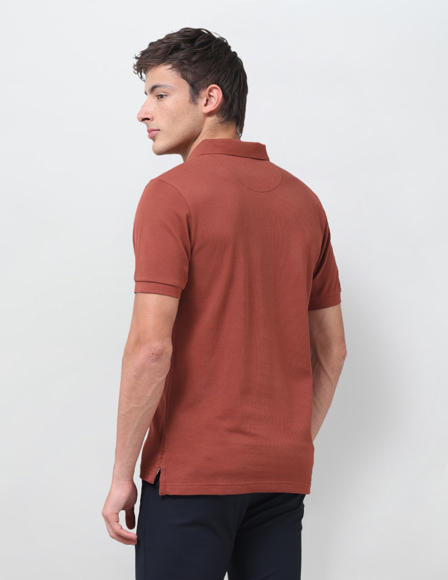 Solid Slim Fit Polo Shirt Rust - U.S. Polo Assn. India | Large