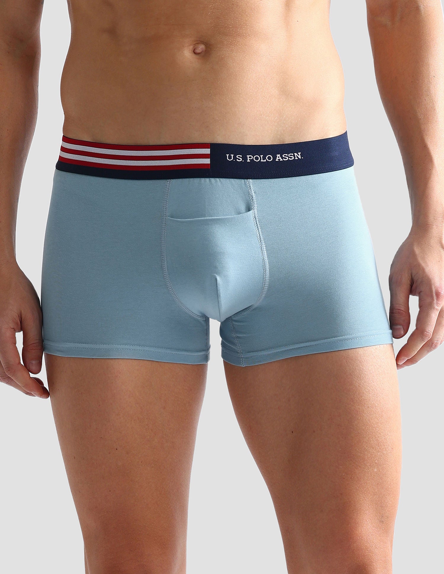 Flag Elastic Antibacterial OET06 Trunks - Pack Of 2 Navy and Blue - U.S. Polo Assn. India | Large