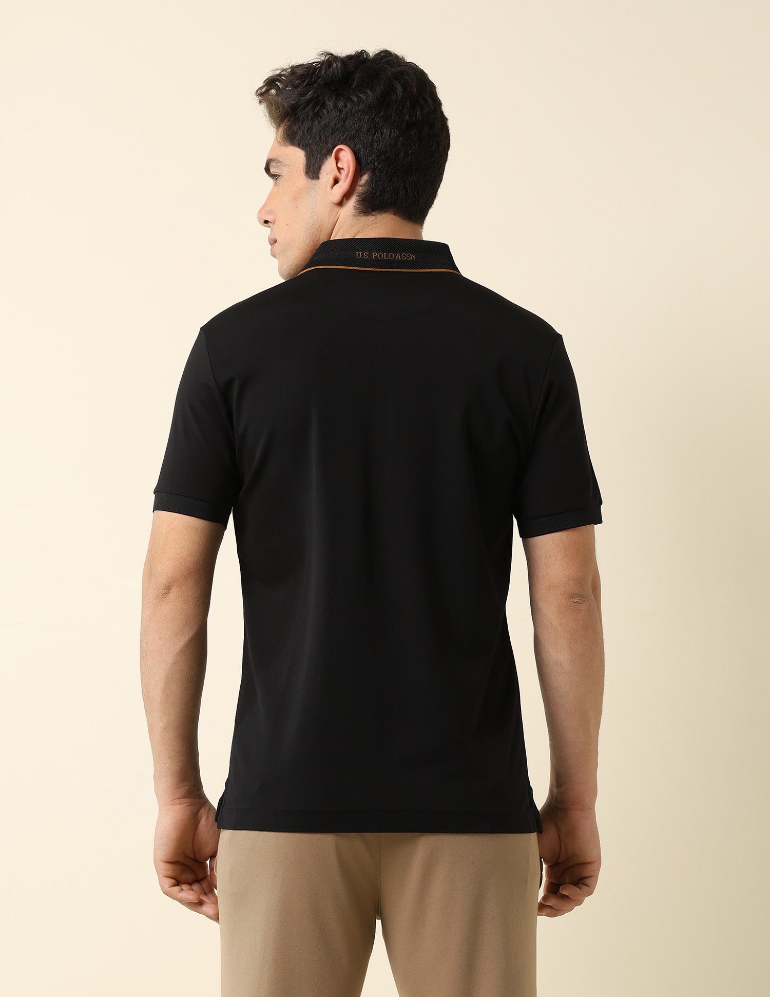 Solid Monochrome Majesty Polo Shirt Black - U.S. Polo Assn. India | Large