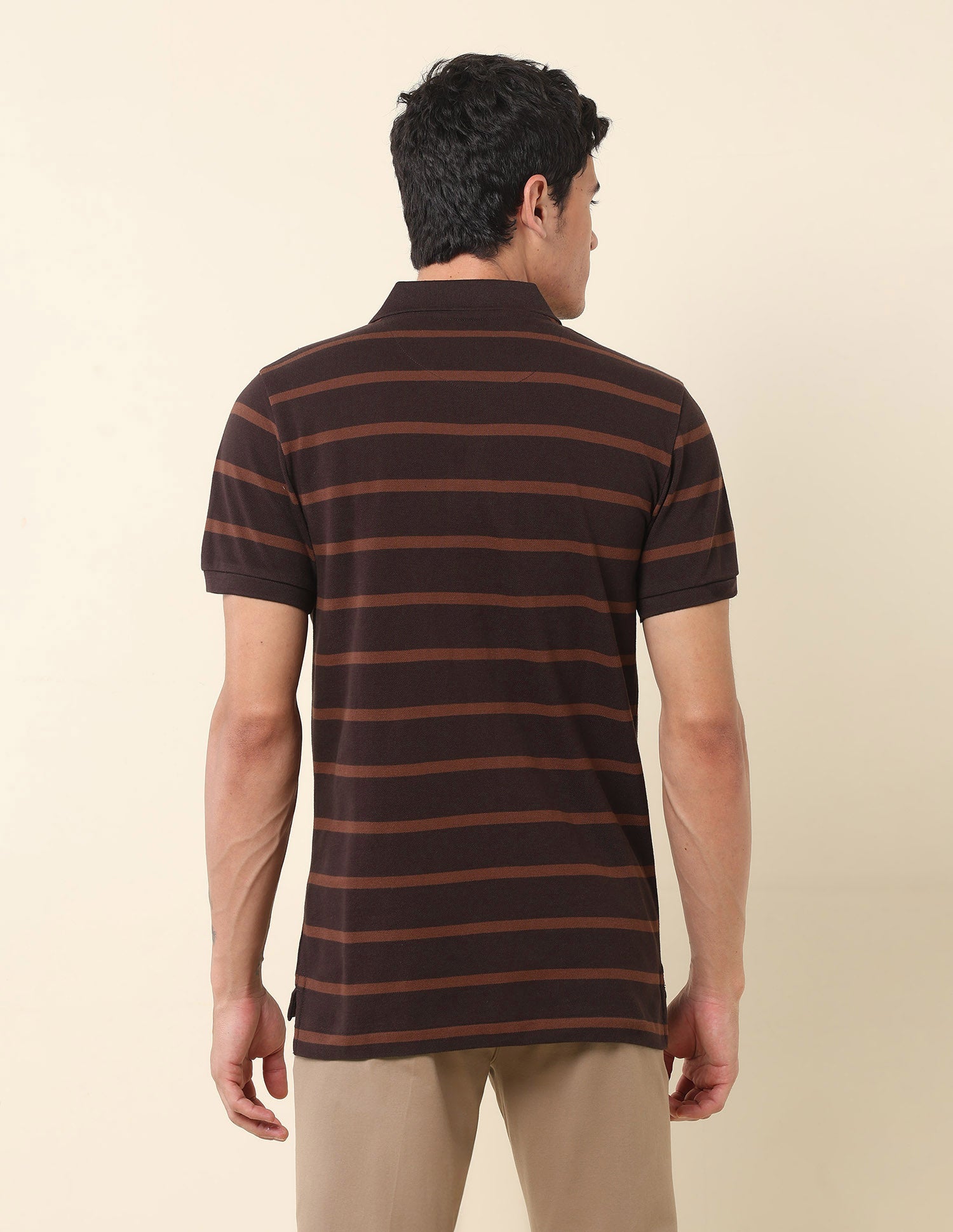 Horizontal Striped Classic Polo Shirt Dark Brown - U.S. POLO ASSN. | Large