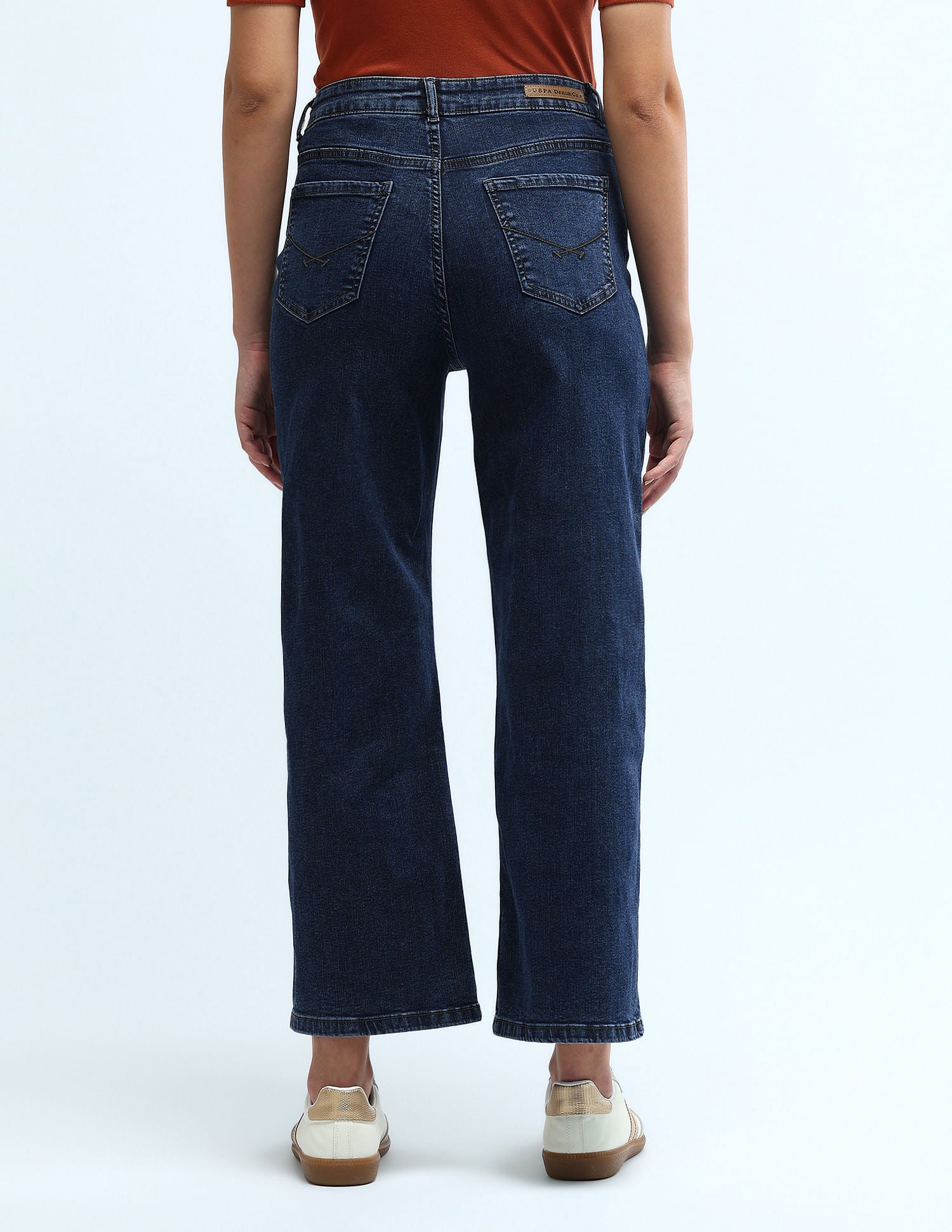 High Rise Wide Leg Jeans Dark Blue - U.S. Polo Assn. India | Large