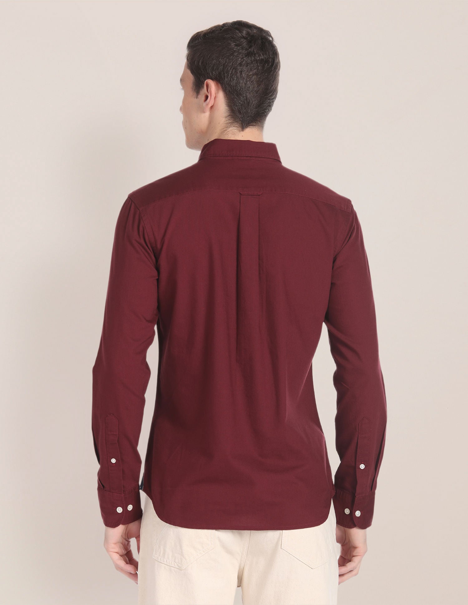 Premium Cotton Solid Shirt Maroon - U.S. POLO ASSN. | Large