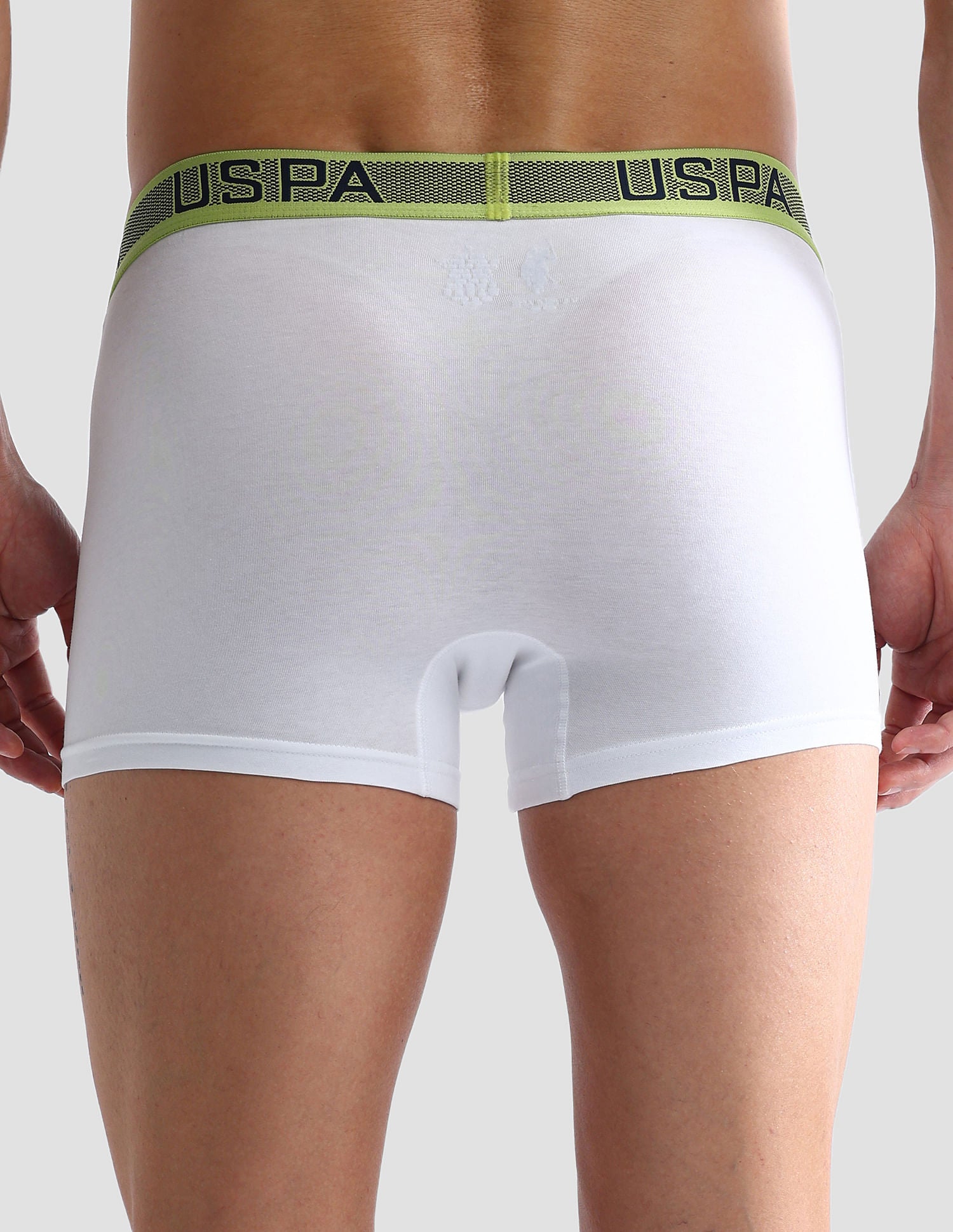 Contrast Waist Cotton Stretch OET04 Trunks - Pack Of 1 White - U.S. POLO ASSN. | Large