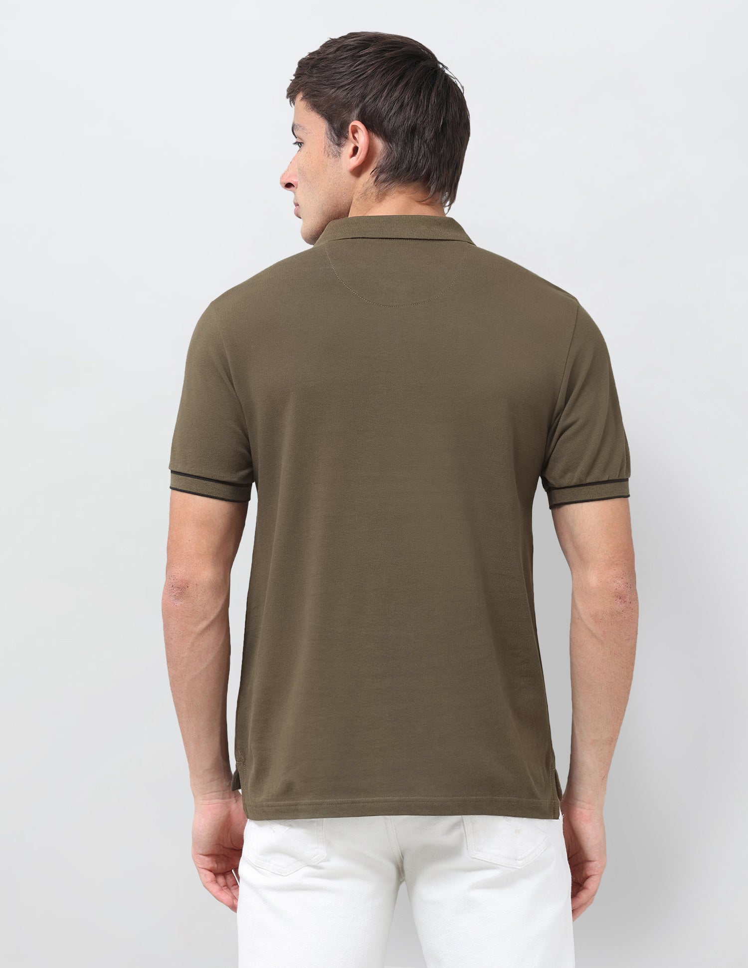 Brand Printed Regular Fit Polo Shirt Dark Olive - U.S. Polo Assn. India | Large