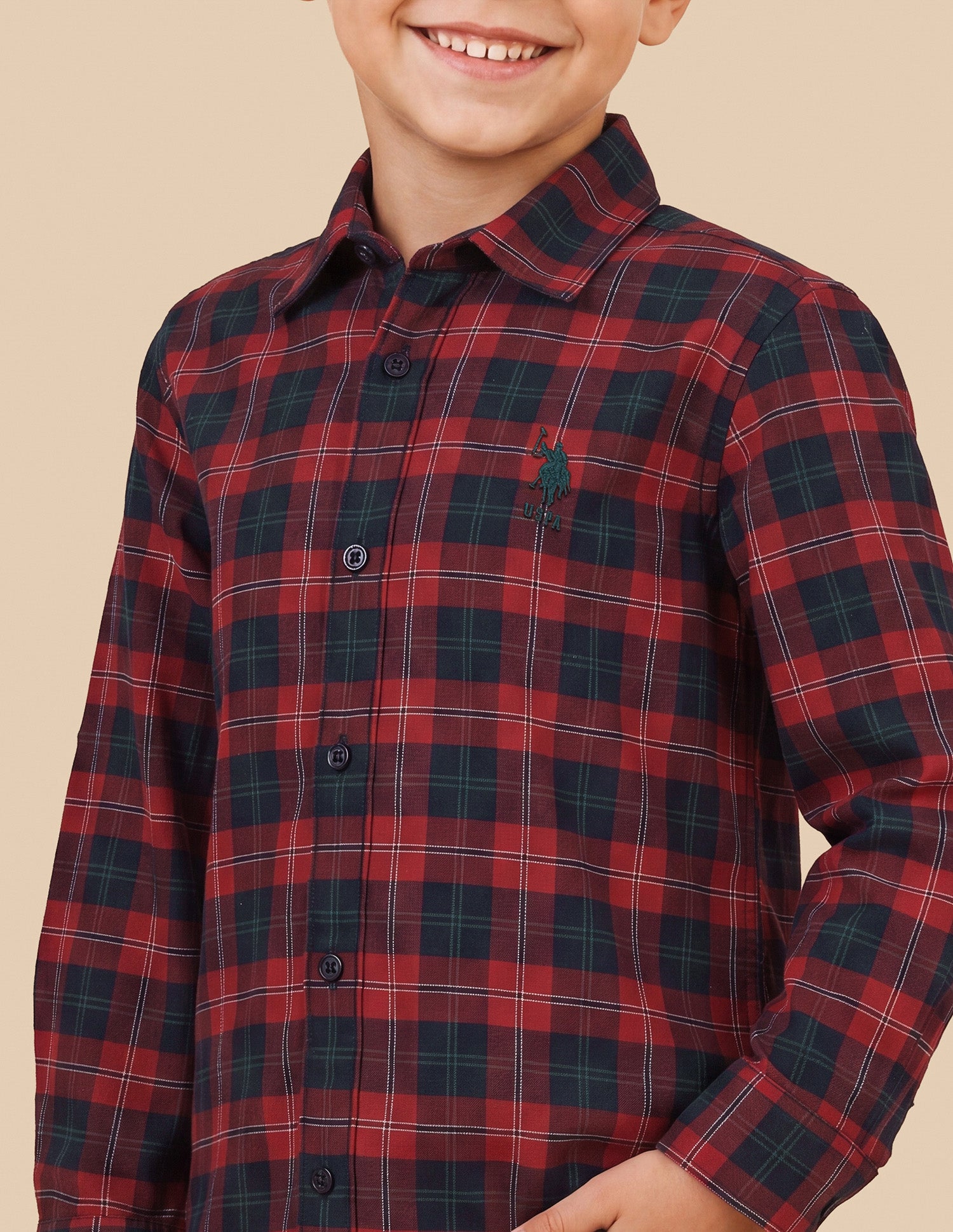 Plaid Checked Regular Fit Shirt Red - U.S. Polo Assn. India | Large