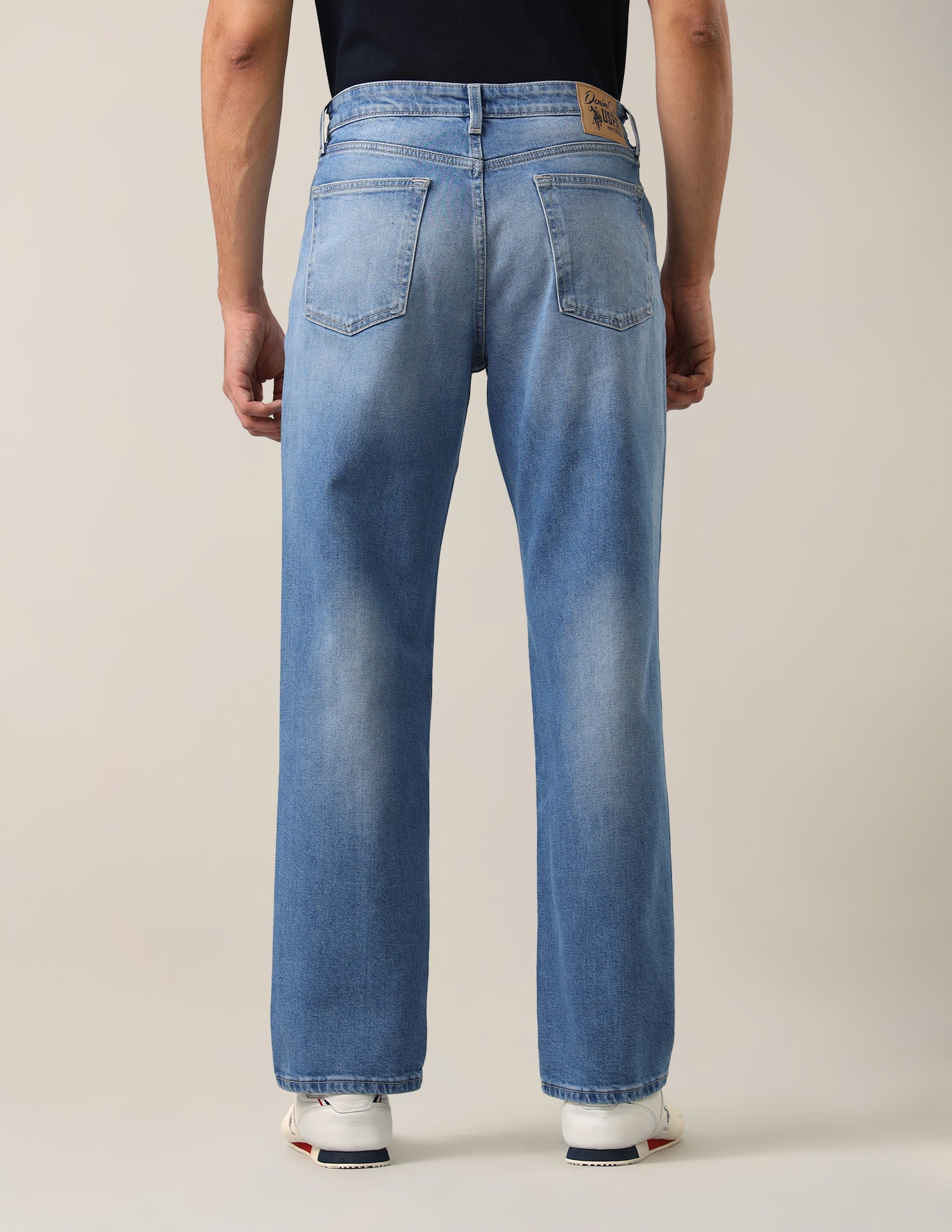 Shawn Relaxed Fit Blue Jeans Mid Blue - U.S. Polo Assn. India | Large