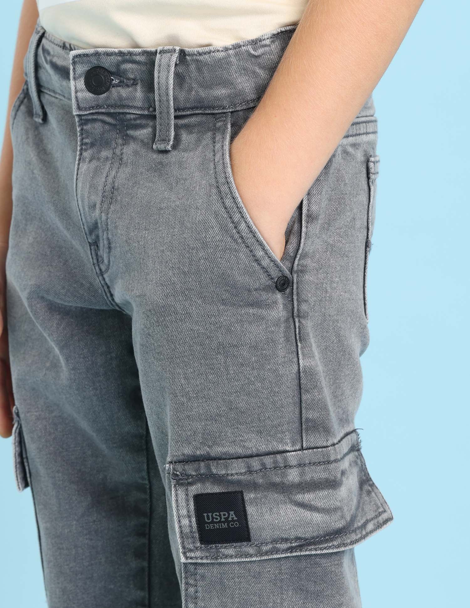 Boys Regular Fit Cargo Jeans Grey - U.S. POLO ASSN. | Large