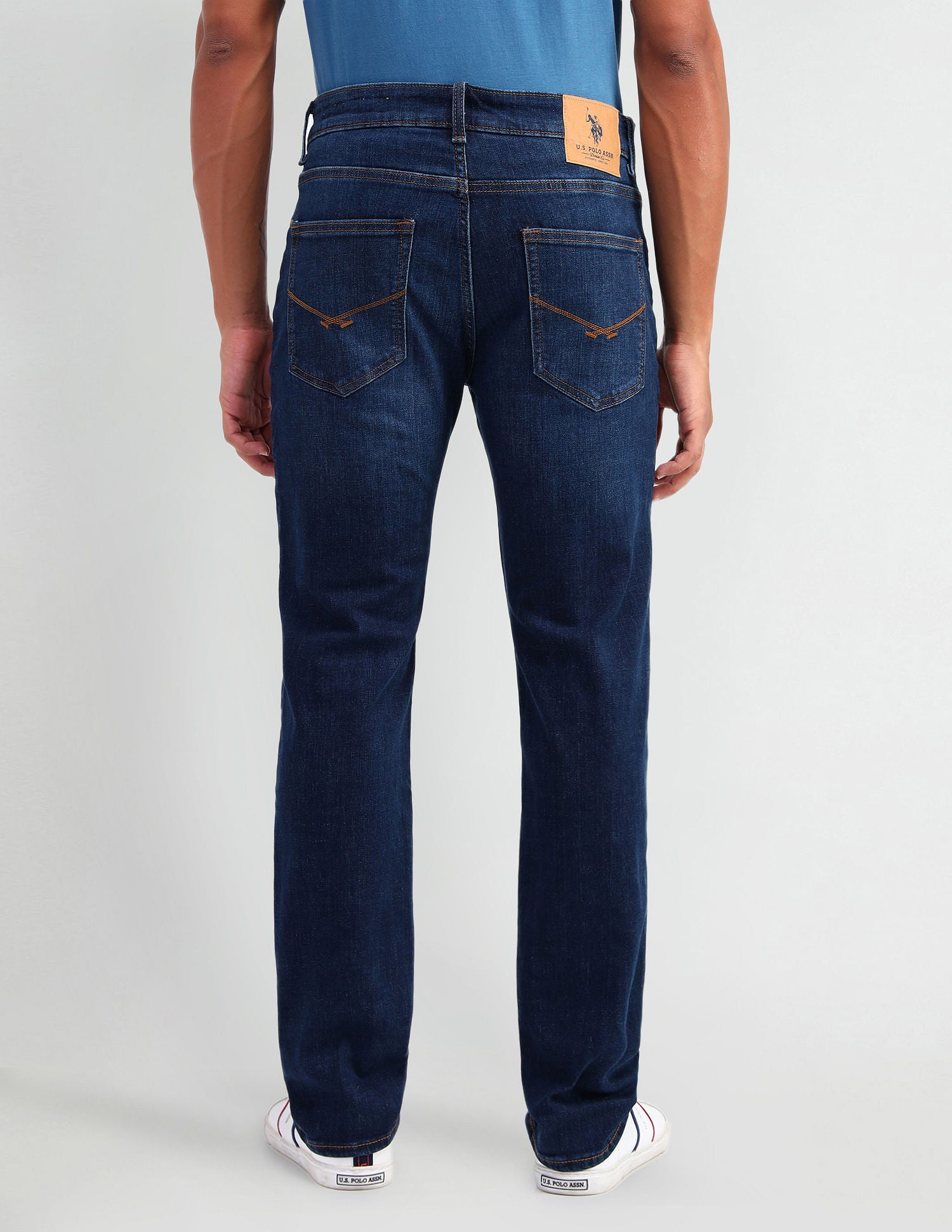 Harold Slim Straight Fit Blue Jeans Blue - U.S. POLO ASSN. | Large