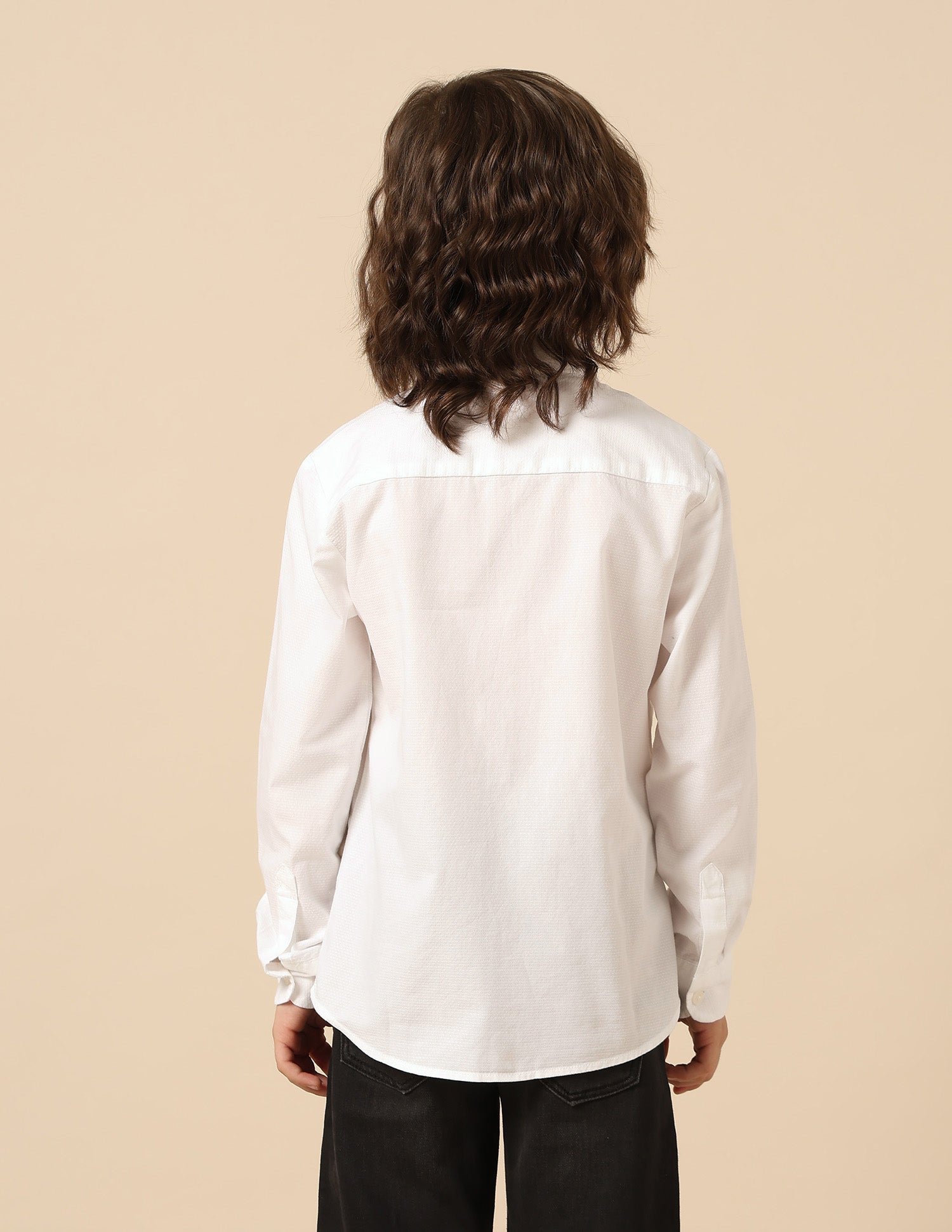 Boys Textured Pure Cotton Shirt White - U.S. POLO ASSN. | Large