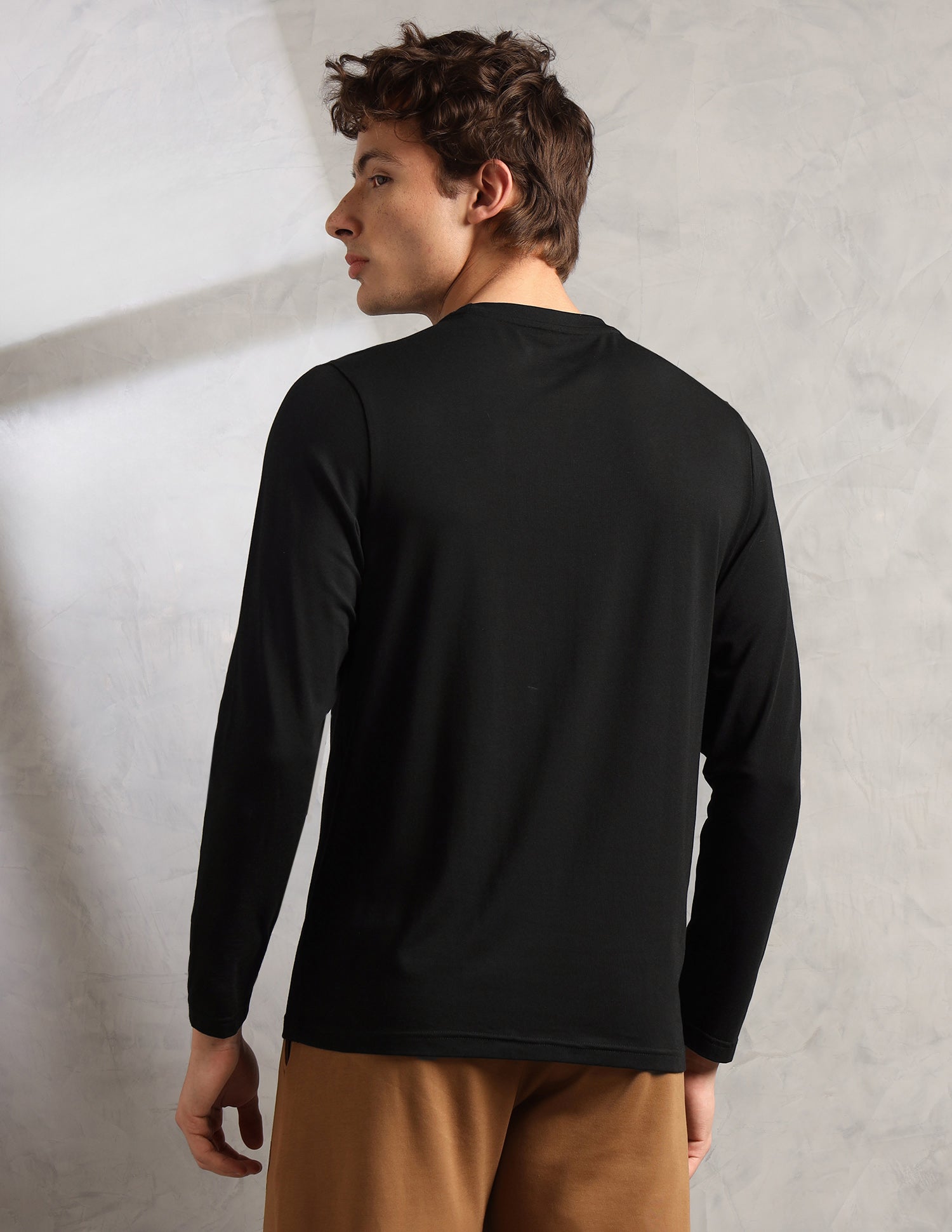 Brethable Full Sleeve PE006-PL Lounge T-Shirt - Pack Of 1 Black - U.S. Polo Assn. India | Large