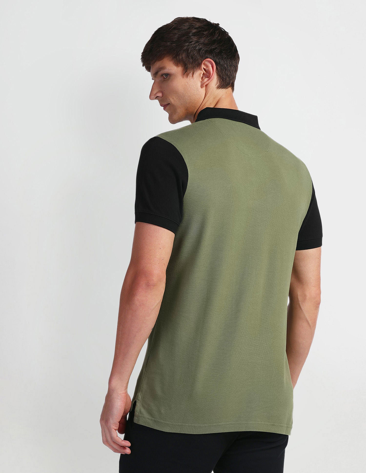 Muscle Fit Colour Block Polo Shirt Olive - U.S. Polo Assn. India | Large