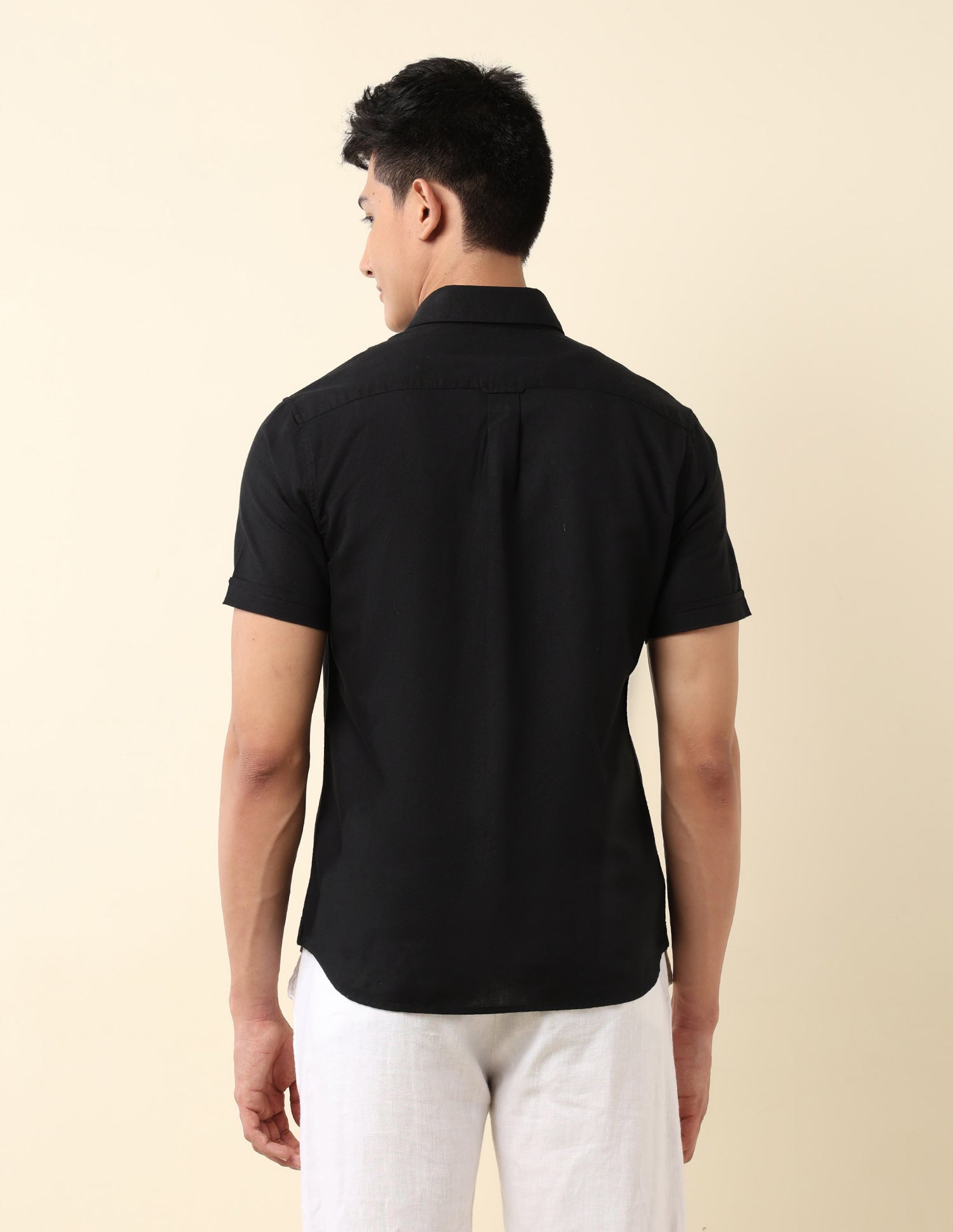Tailored Fit Solid Shirt Black - U.S. Polo Assn. India | Large