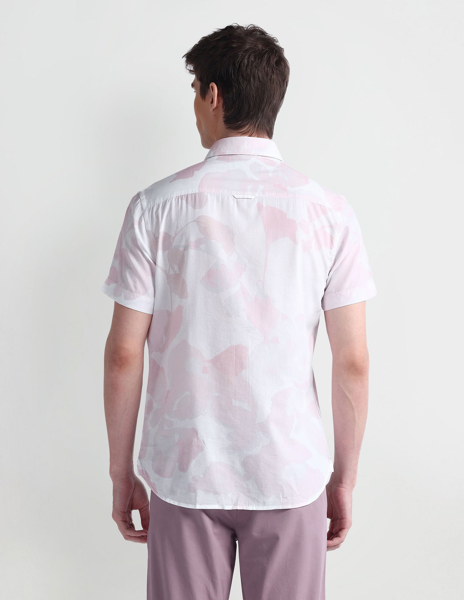 Short Sleeve Slim Fit Floral Shirt Peach - U.S. POLO ASSN. | Large