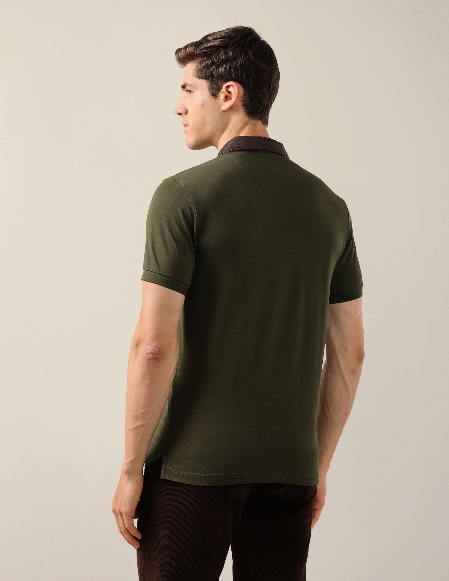 Solid Slim Fit Polo Shirt Olive - U.S. Polo Assn. India | Large