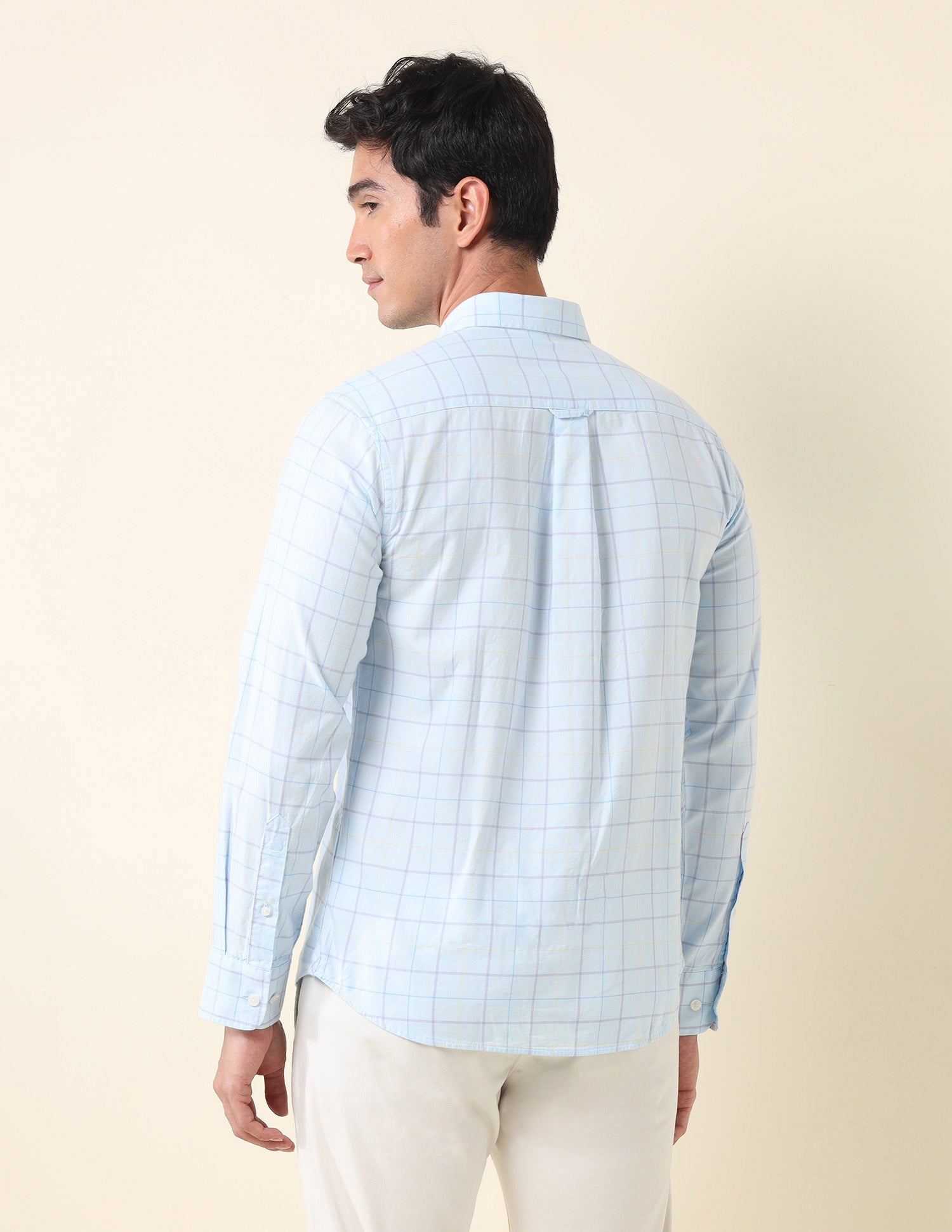 Tailored Fit Grid Tattersall Checked Shirt Aqua - U.S. Polo Assn. India | Large