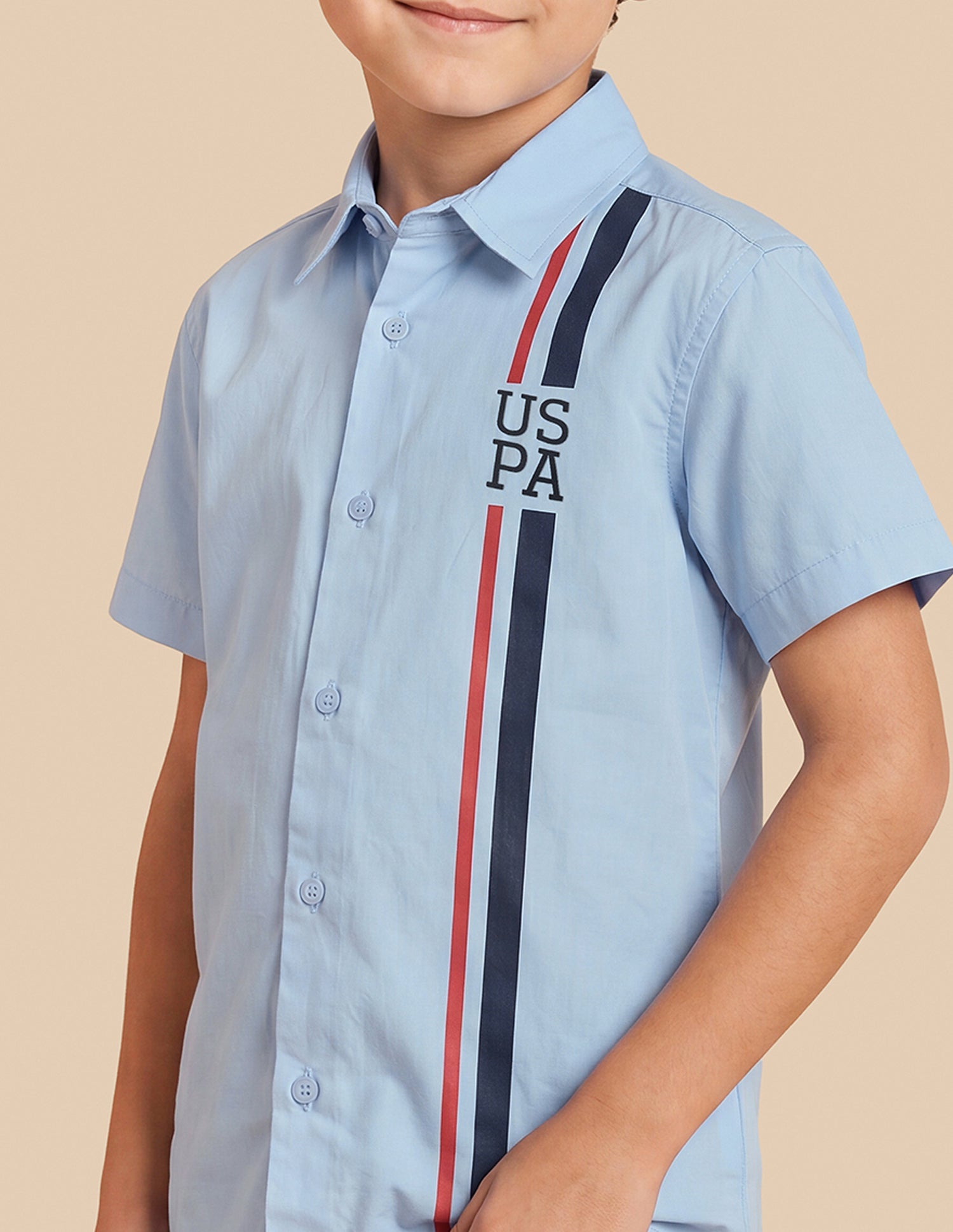 Solid Regular Fit Shirt Light Blue - U.S. Polo Assn. India | Large