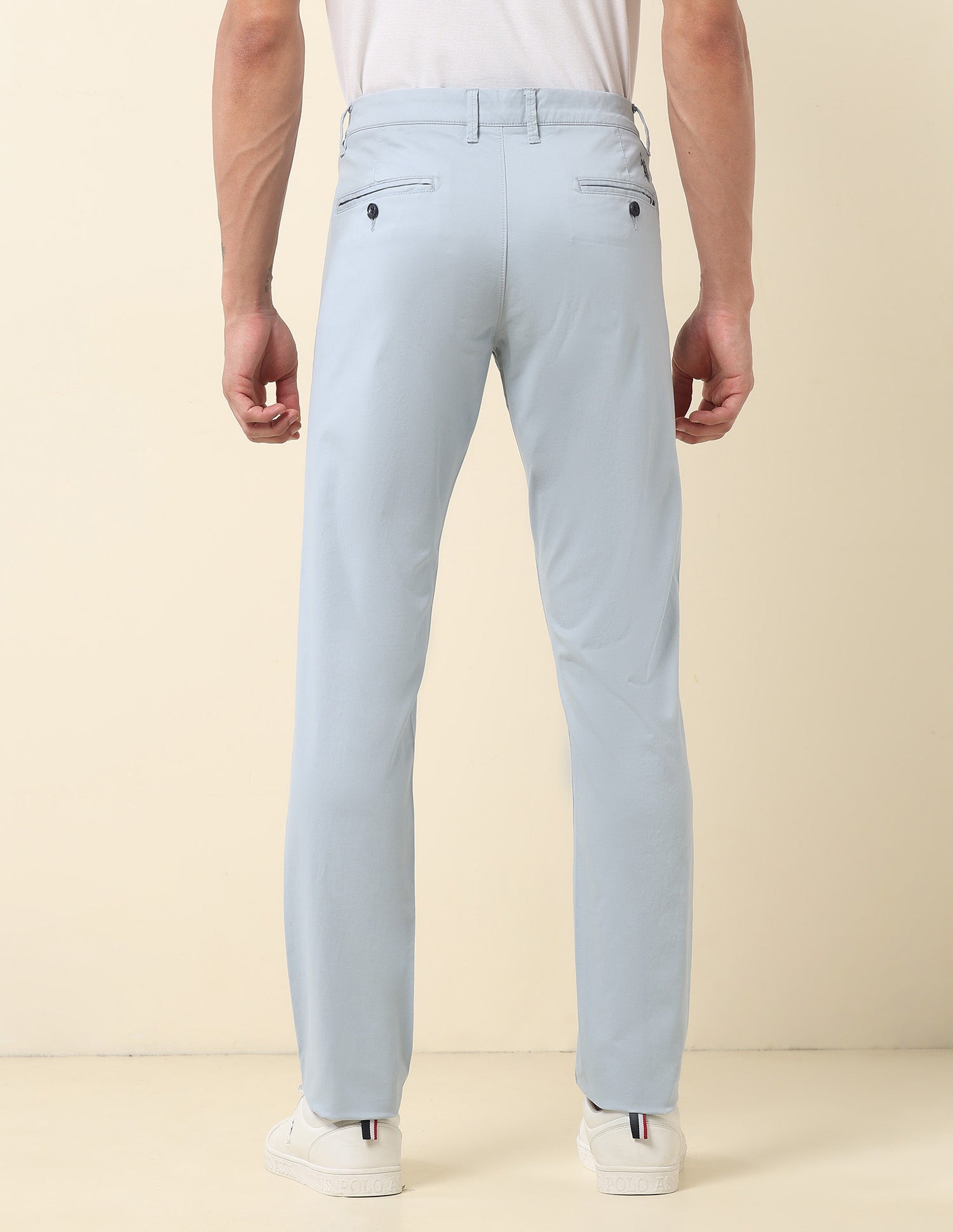 Denver Slim Fit Twill Trousers Blue - U.S. POLO ASSN. | Large