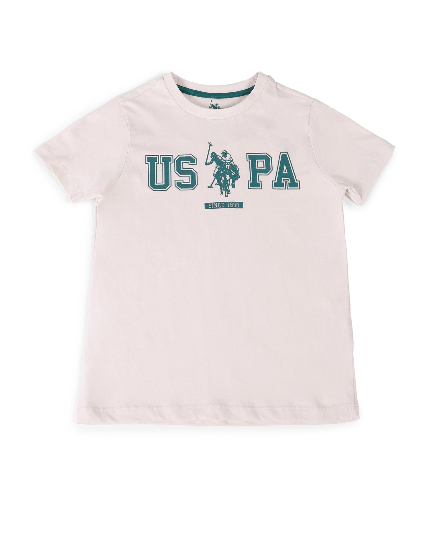 Boys Brand Printed Regular Fit T-Shirt Nude - U.S. POLO ASSN. | Large