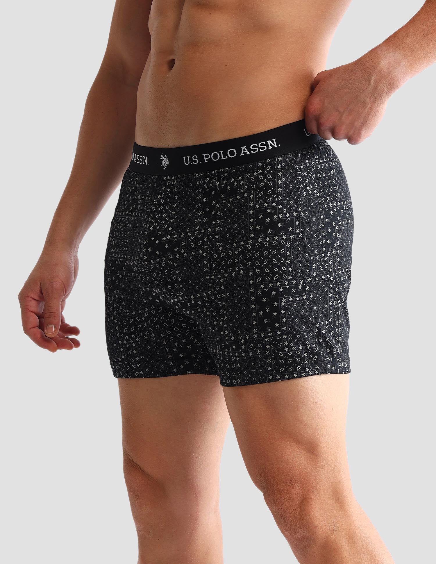 Printed Cotton OEX09 Boxers - Pack Of 2 Navy and Black - U.S. POLO ASSN. | Large