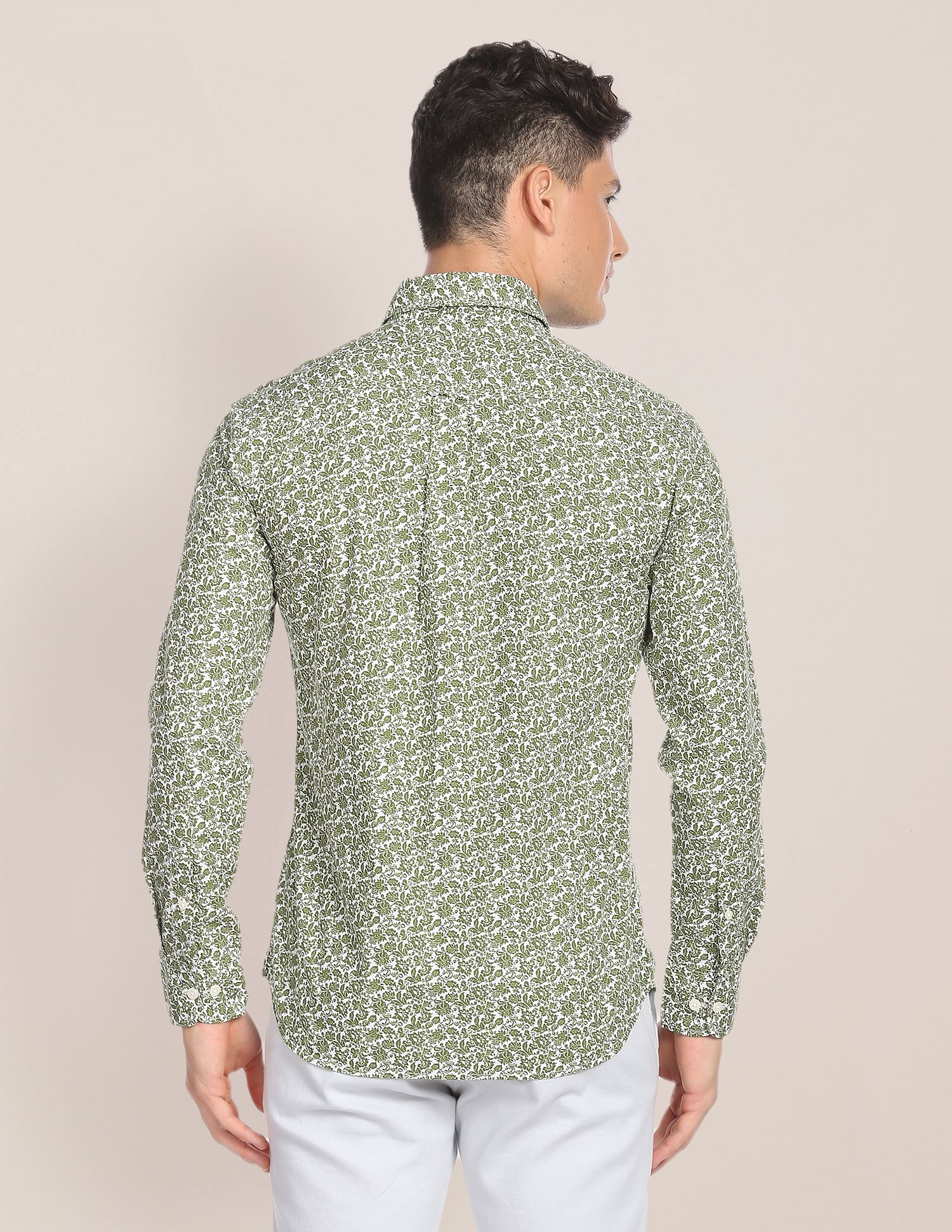 Floral Tailored Shirt Green - U.S. POLO ASSN. | Large