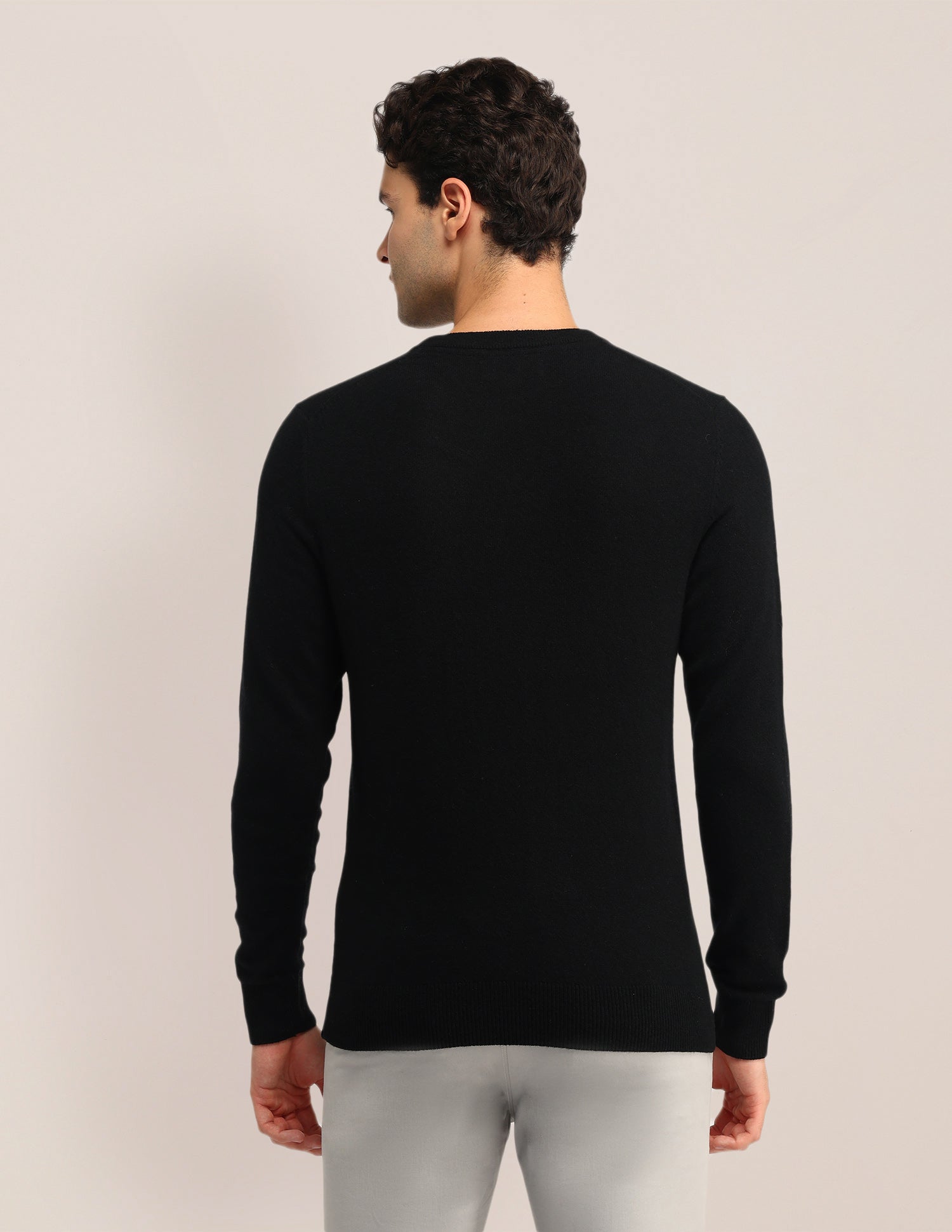 Solid Regular Fit Sweater Black - U.S. Polo Assn. India | Large