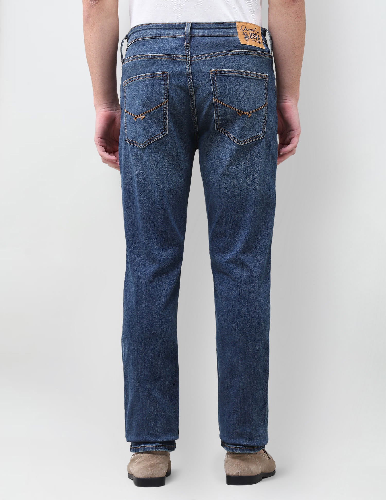 Solid Slim Straight Fit Jeans Blue - U.S. Polo Assn. India | Large