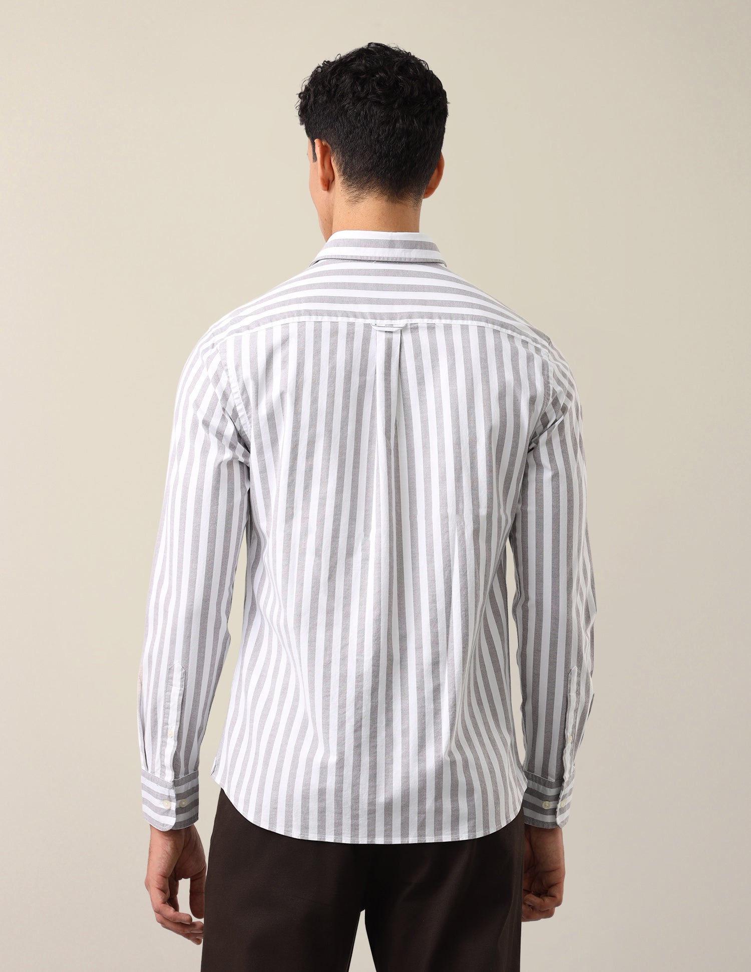 Tailored Fit Vertical Striped Shirt Grey - U.S. Polo Assn. India | Large
