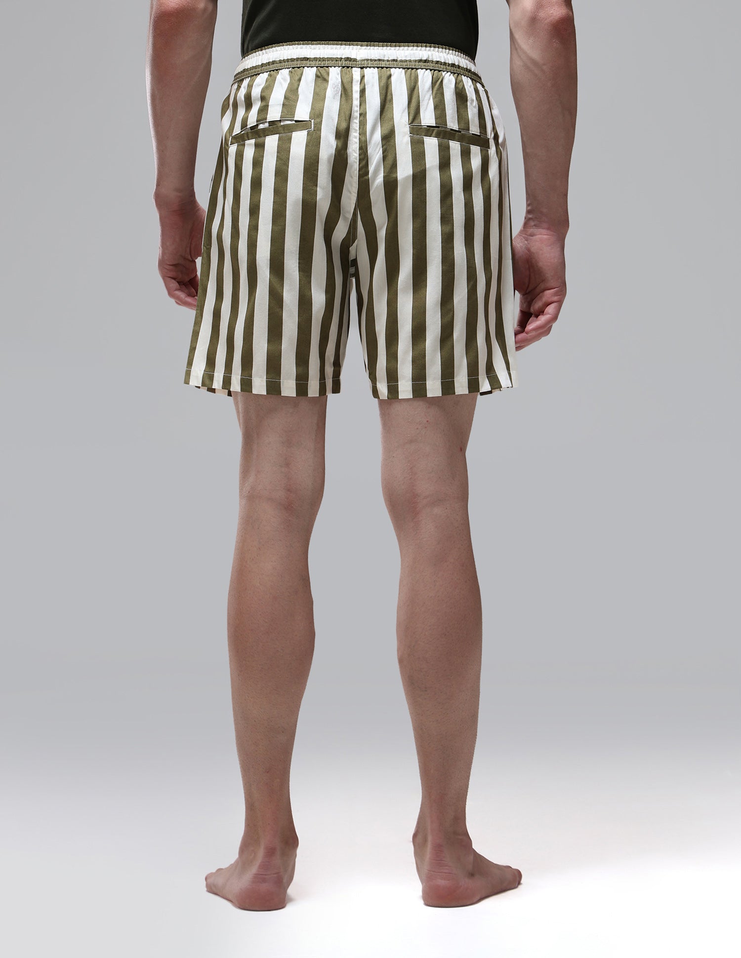 Vertical Striped Pure Cotton OEX15 Boxer Shorts Martin Olive - U.S. Polo Assn. India | Large