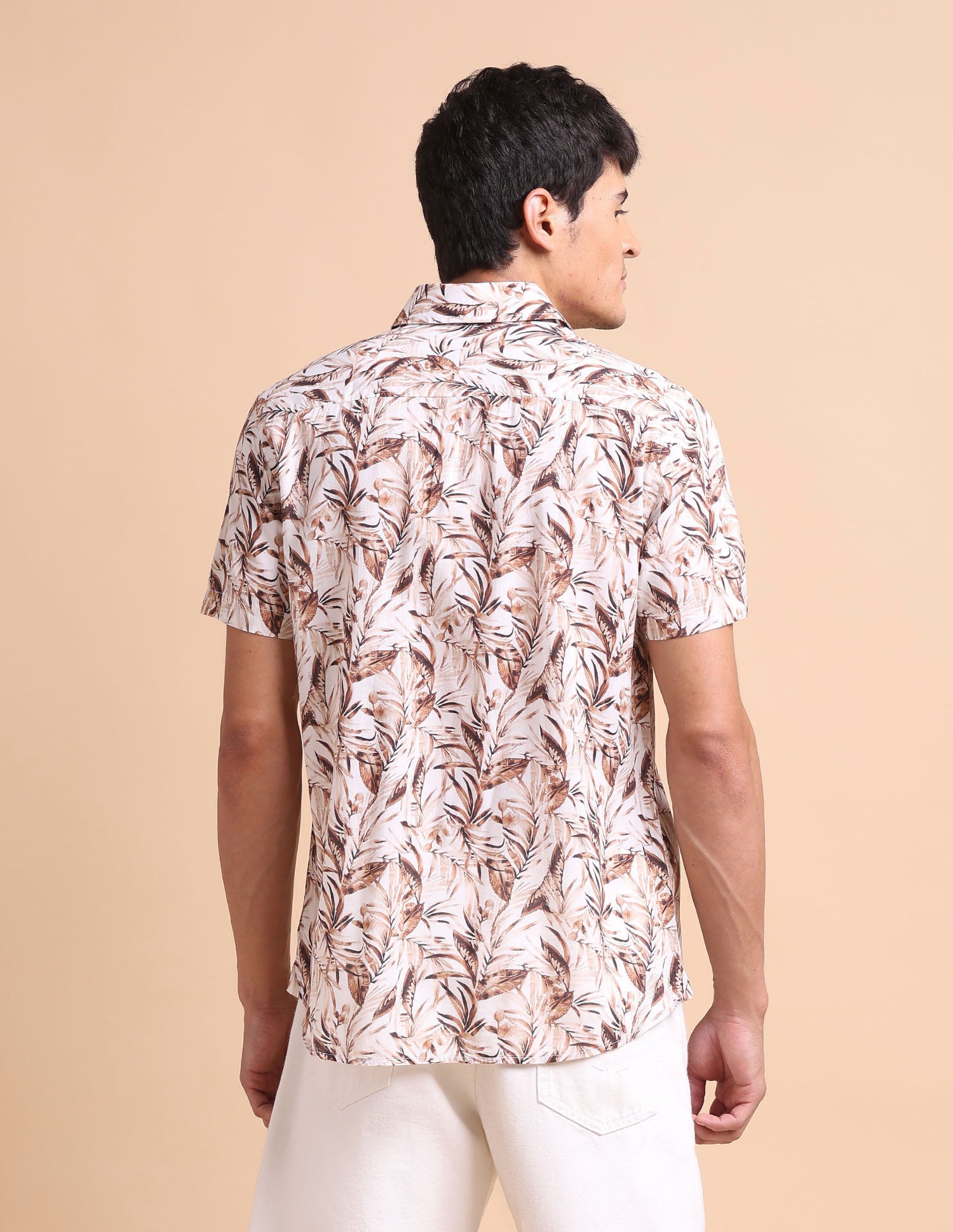 Slim Fit Tropical Printed Shirt Brown - U.S. POLO ASSN. | Large