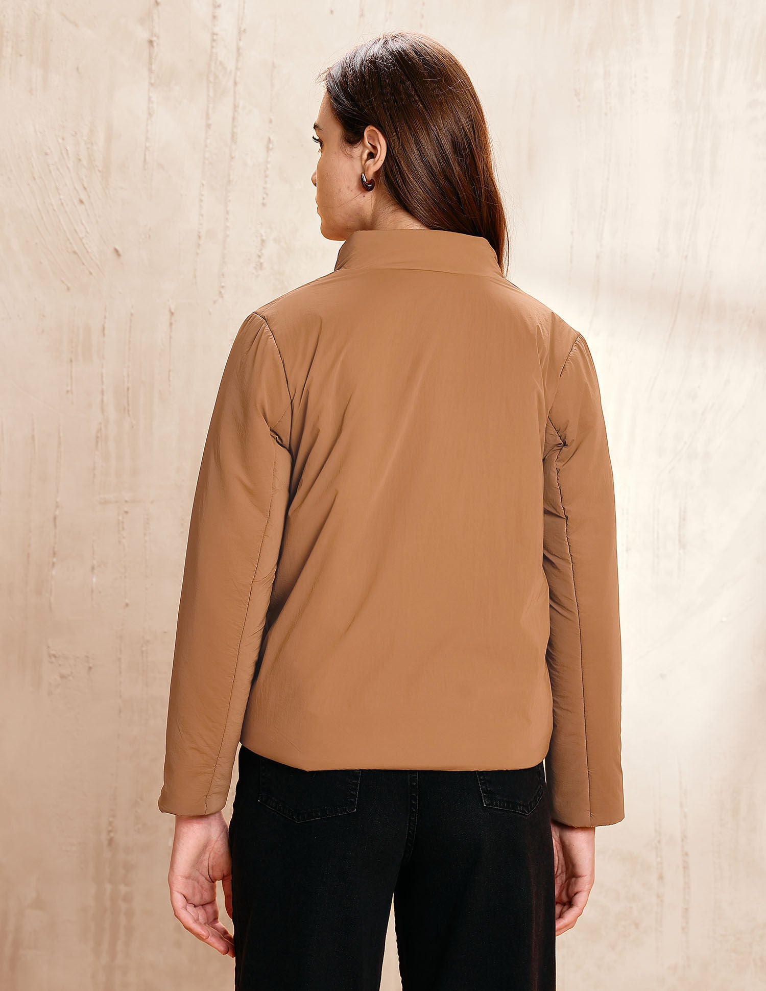 Solid Regular Fit Puffer Jacket Bronze - U.S. POLO ASSN. | Large