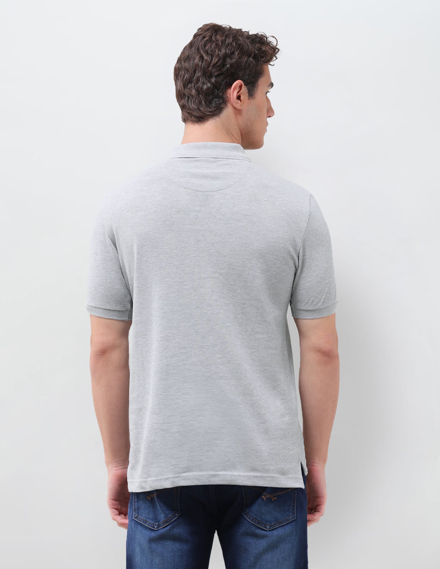 Solid Slim Fit Polo Shirt Grey - U.S. Polo Assn. India | Large