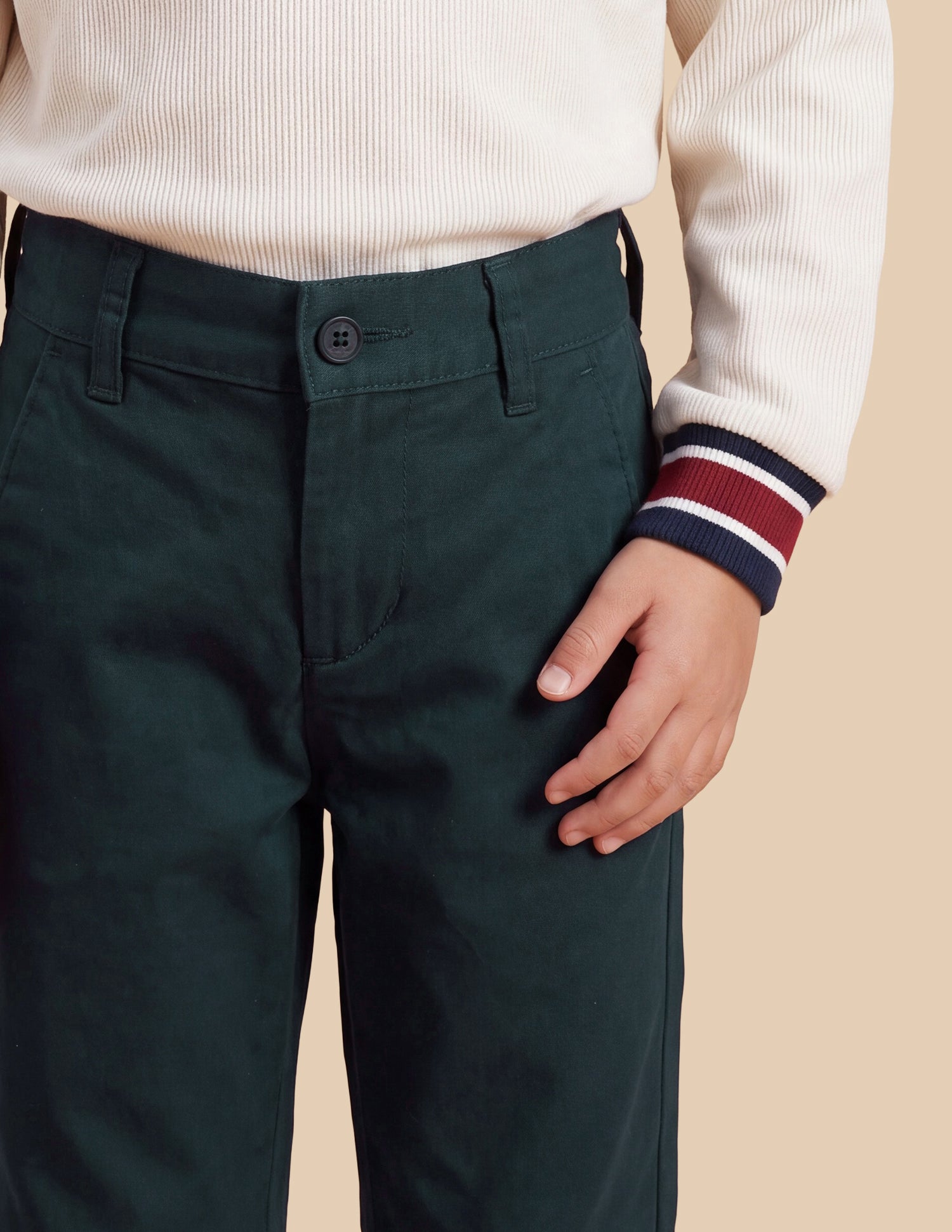 Twill Slim Fit Trousers Teal - U.S. Polo Assn. India | Large