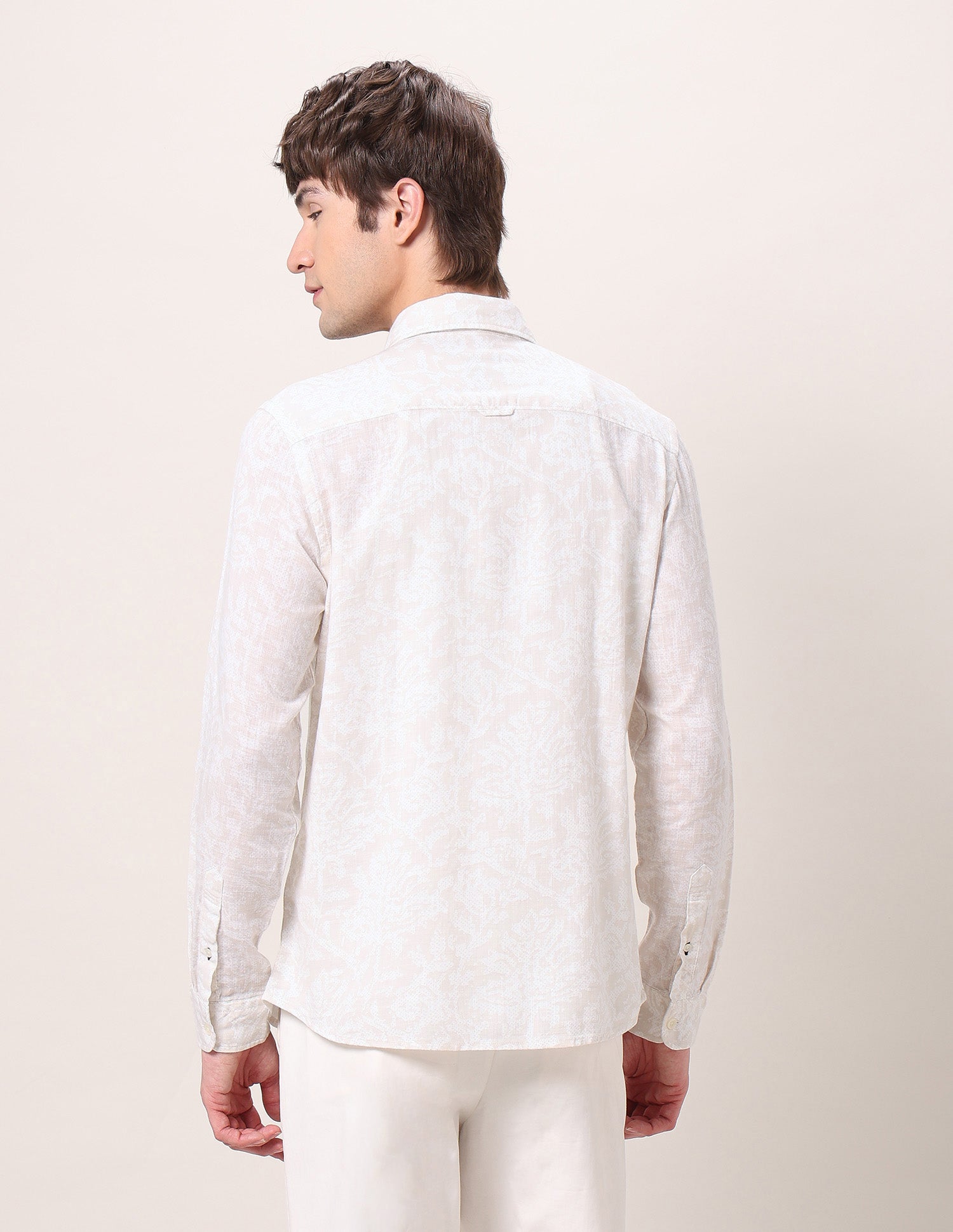 All-Over Printed Regular Fit Shirt Beige - U.S. Polo Assn. India | Large