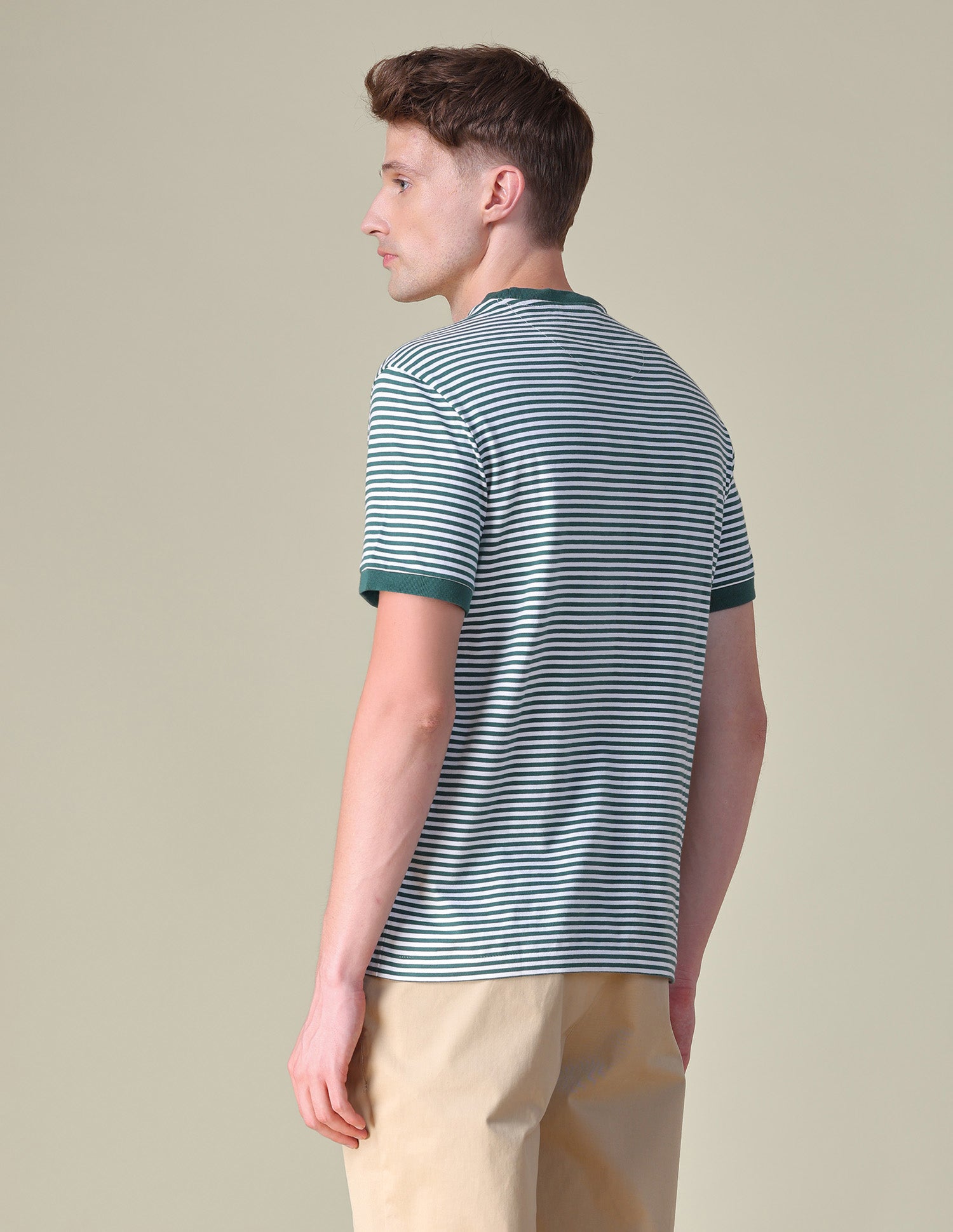 Horizontal Striped Slim Fit T-Shirt Dark Green - U.S. POLO ASSN. | Large